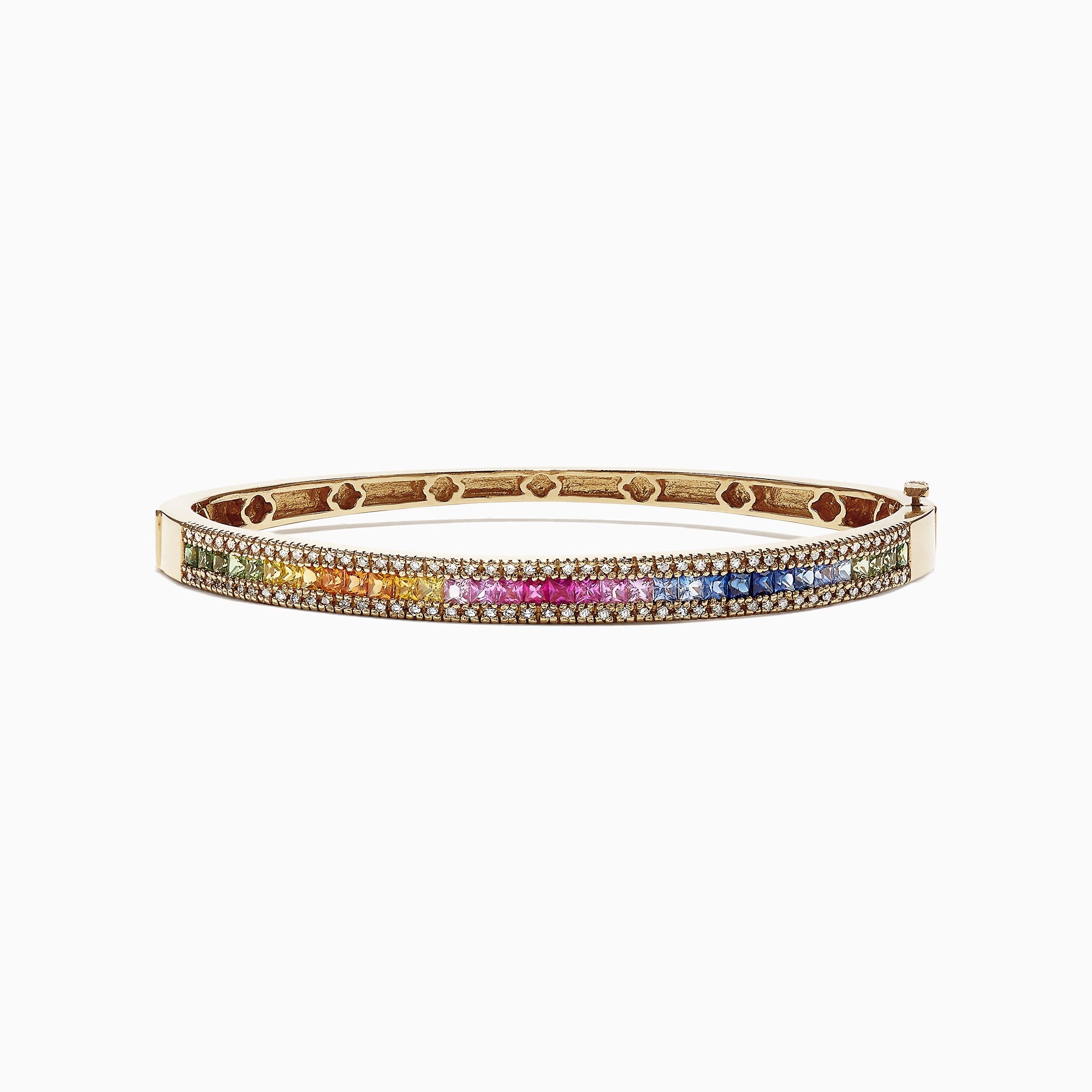 Watercolors 14K Yellow Gold Multi Sapphire & Diamond Bangle, 3.60 TCW