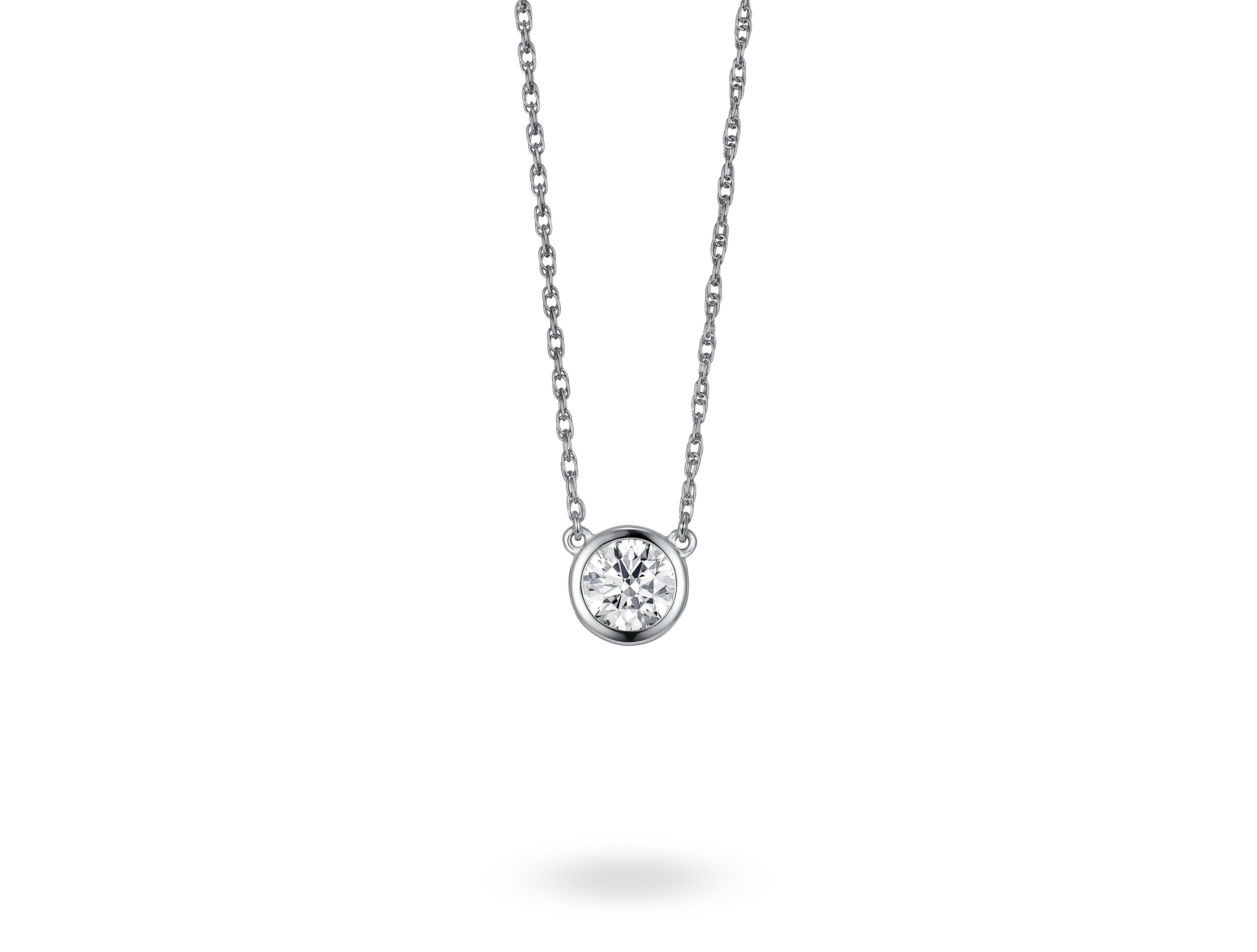 Basics Lab-Grown Diamond ½ct. Round Brilliant Bezel Pendant | White