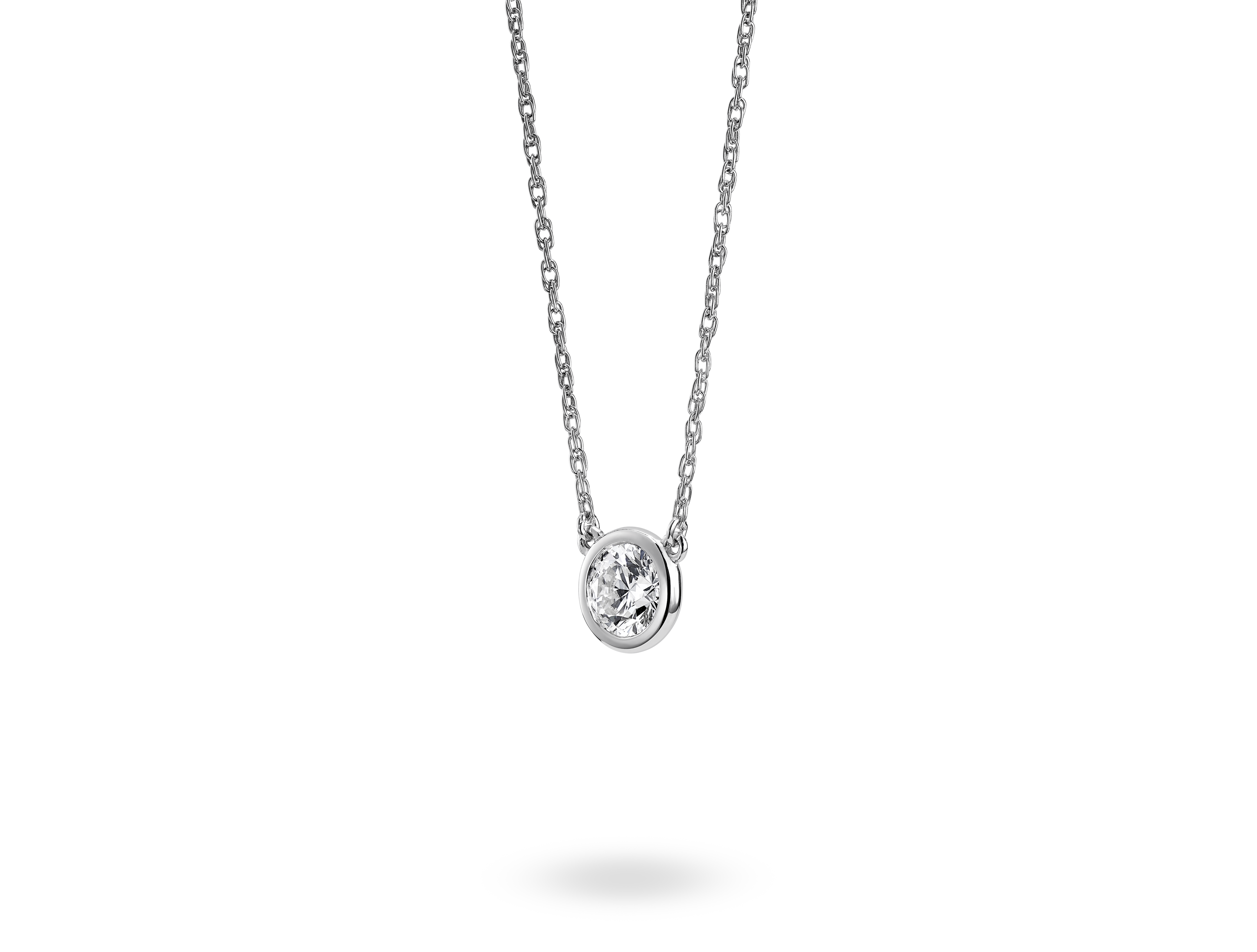 Basics Lab-Grown Diamond ½ct. Round Brilliant Bezel Pendant | White