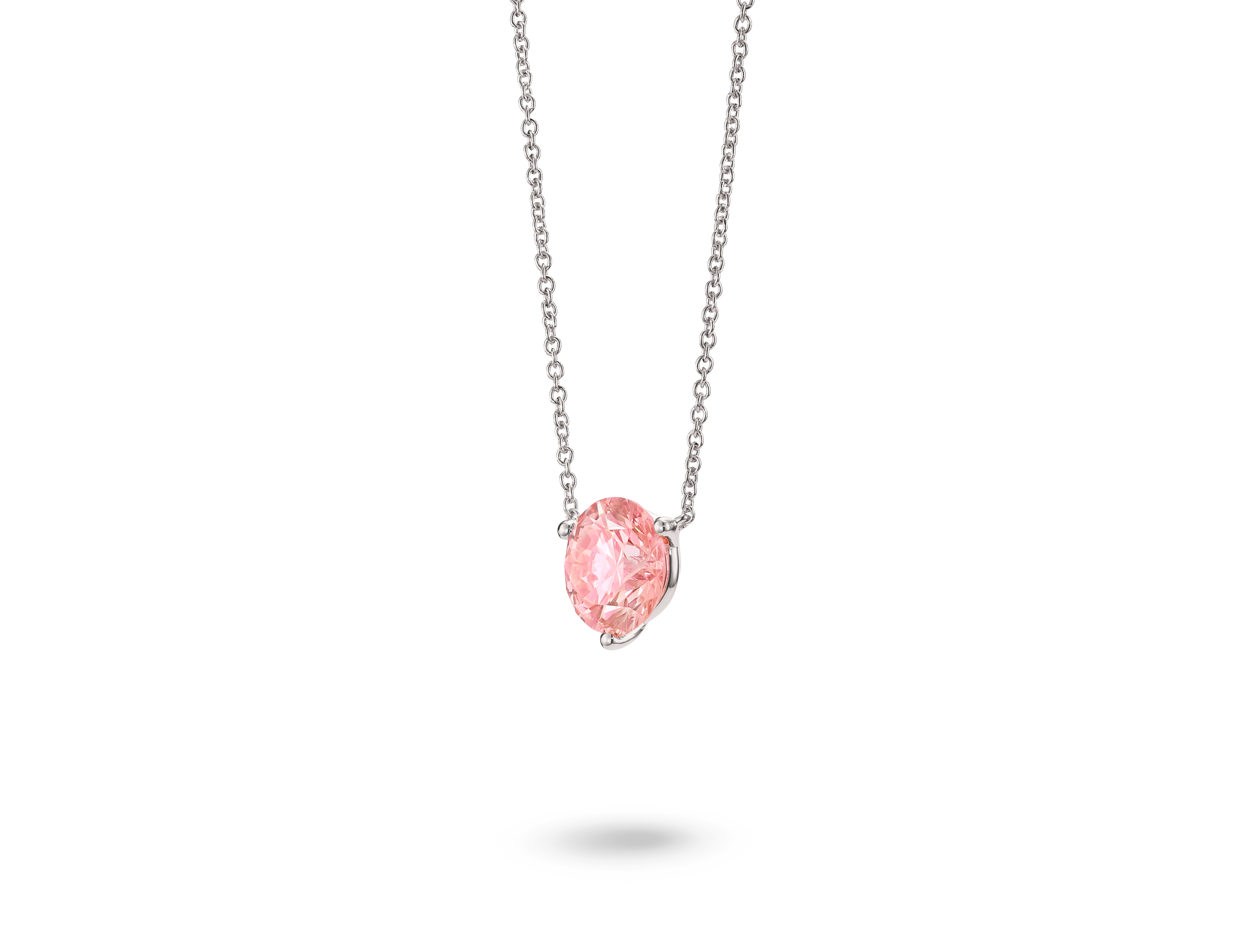 Lab-Grown Diamond 2ct. Round Brilliant Solitaire Pendant | Pink