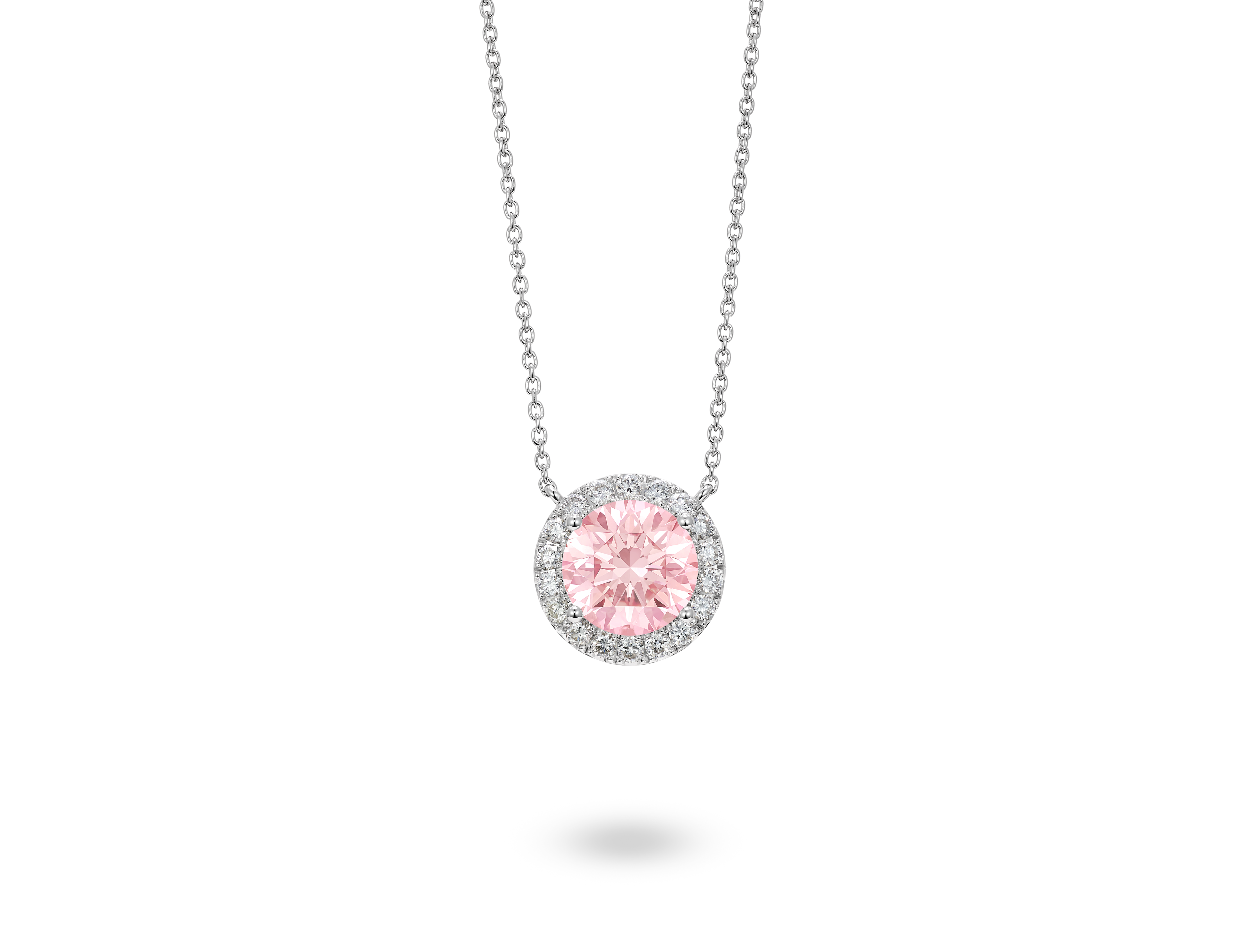 Lab-Grown Diamond 2ct. tw. Halo Pendant | Pink