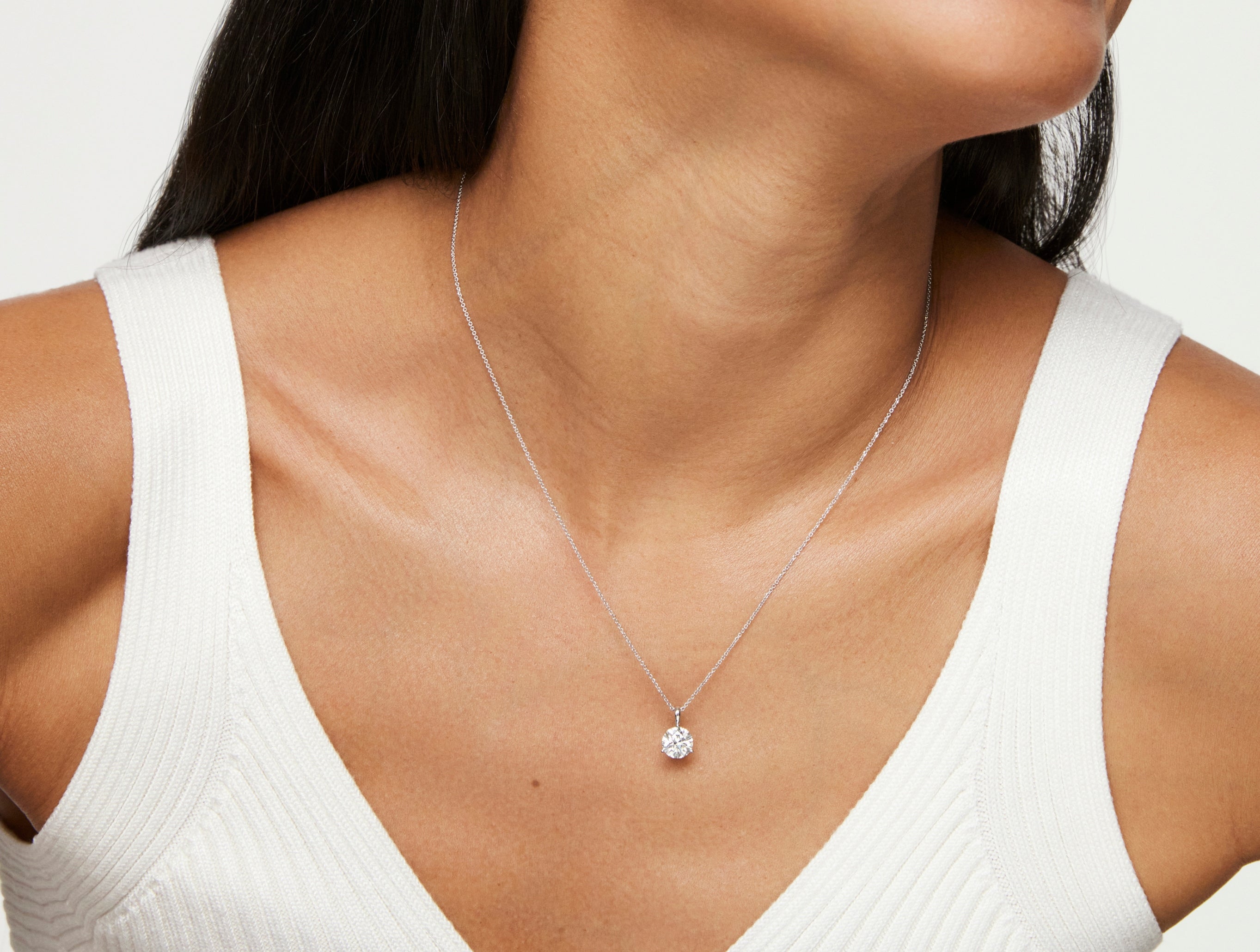 Lab-Grown Diamond 1½ct. Round Brilliant Solitaire Bale Pendant | White