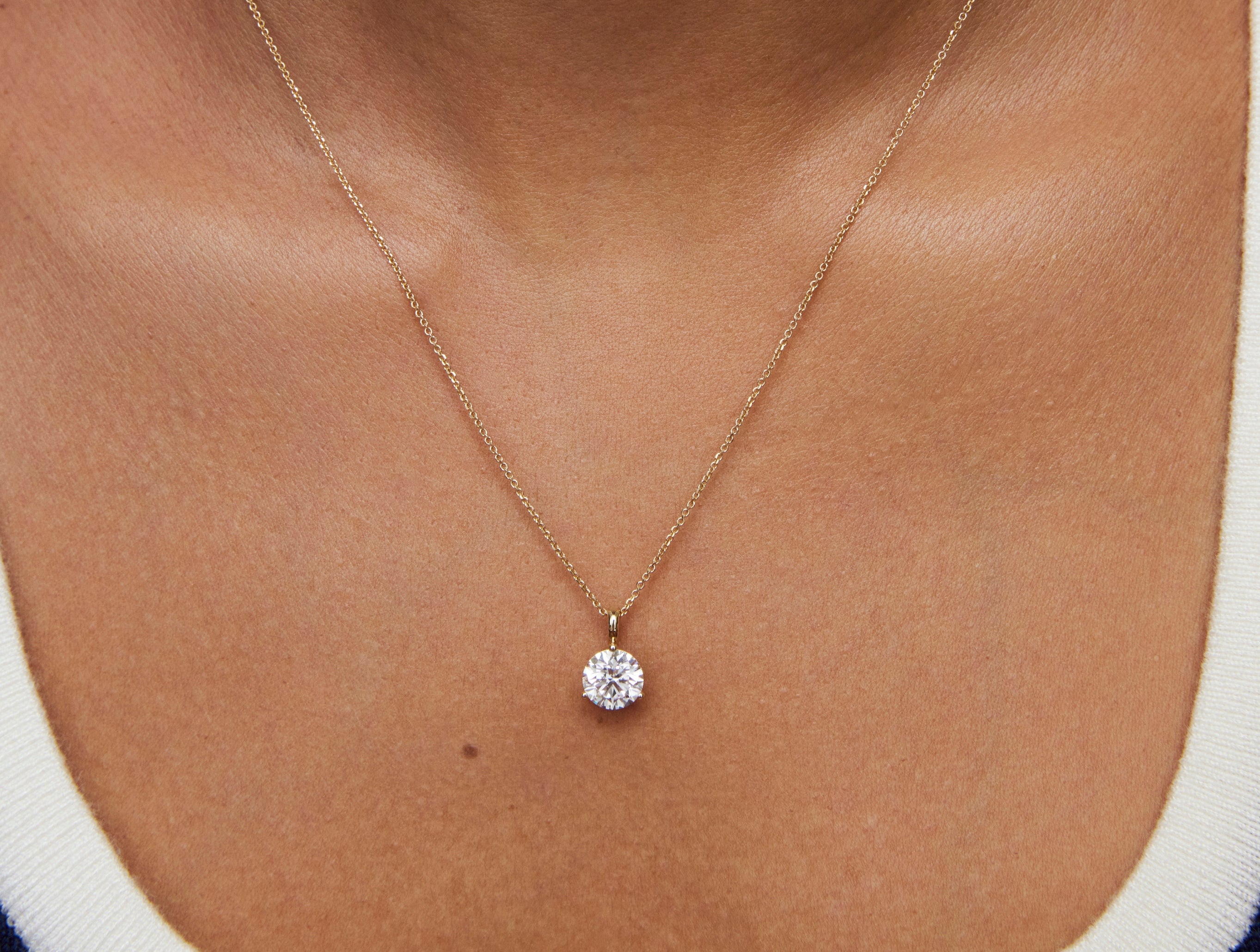 Lab-Grown Diamond 1½ct. Round Brilliant Solitaire Bale Pendant | White