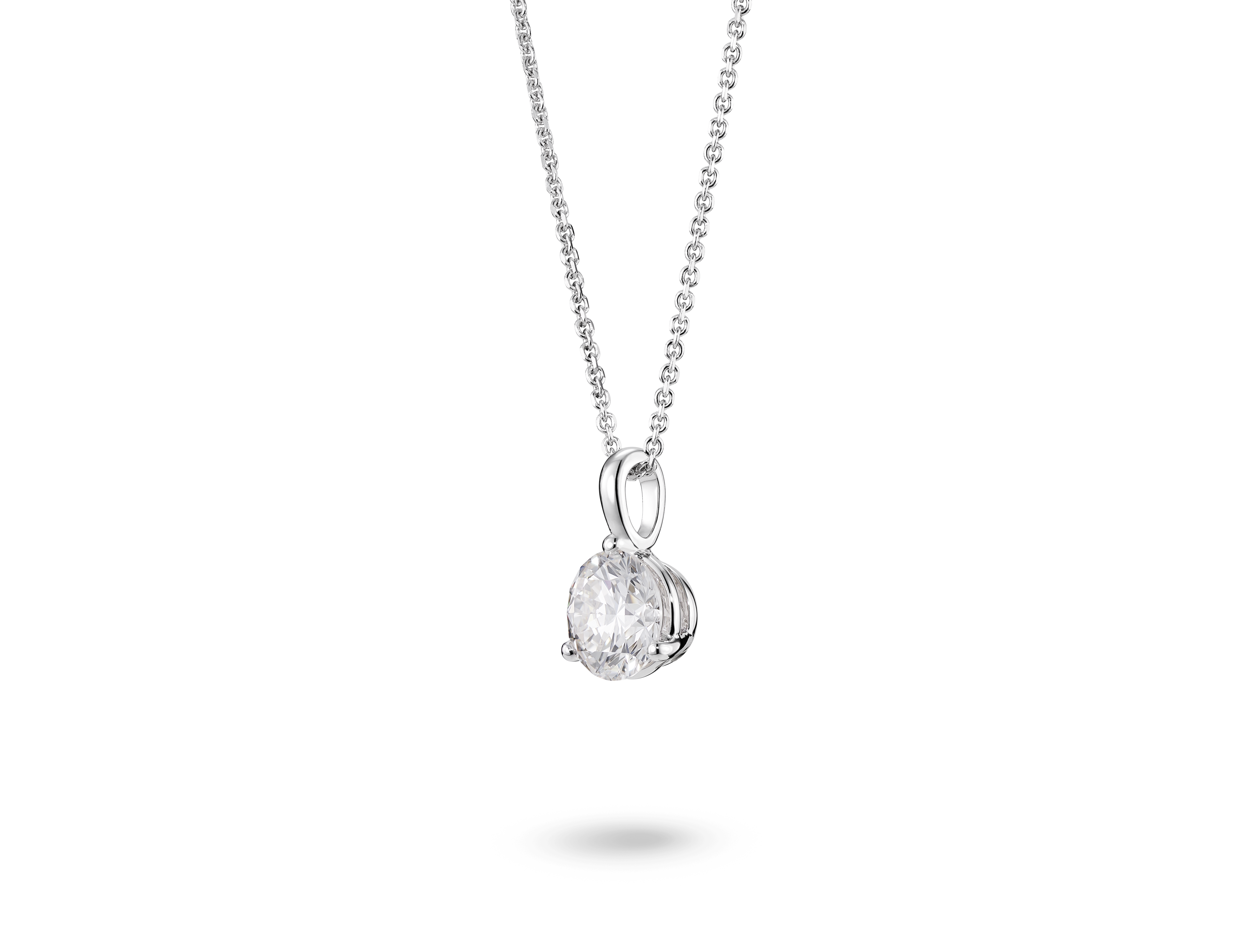 Lab-Grown Diamond 1ct. Round Brilliant Solitaire Bale Pendant | White