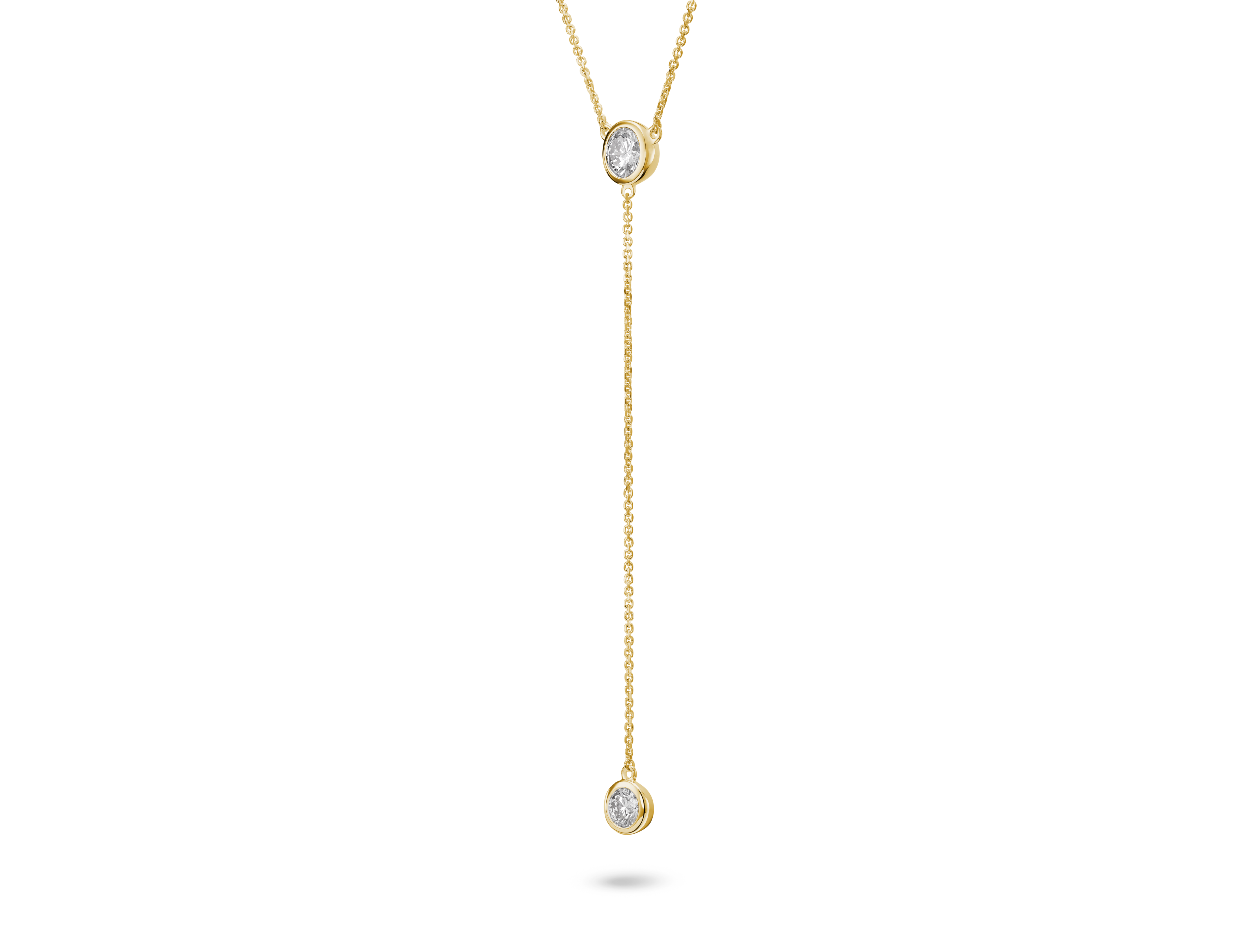 Lab-Grown Diamond ¾ct. tw. Round Brilliant Bezel Lariat Pendant | White