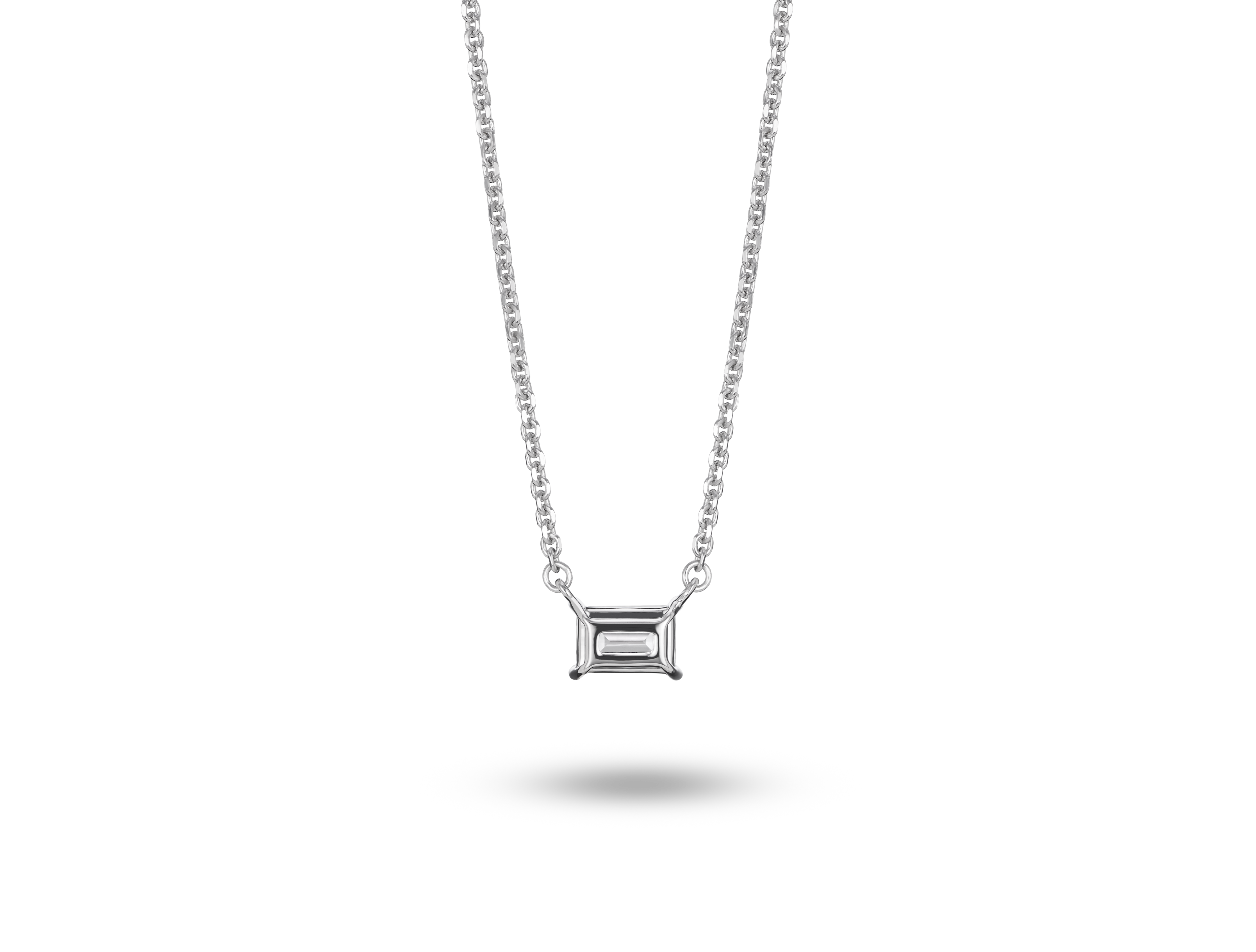 Lab-Grown Diamond ¼ct. Mini Baguette Pendant | White