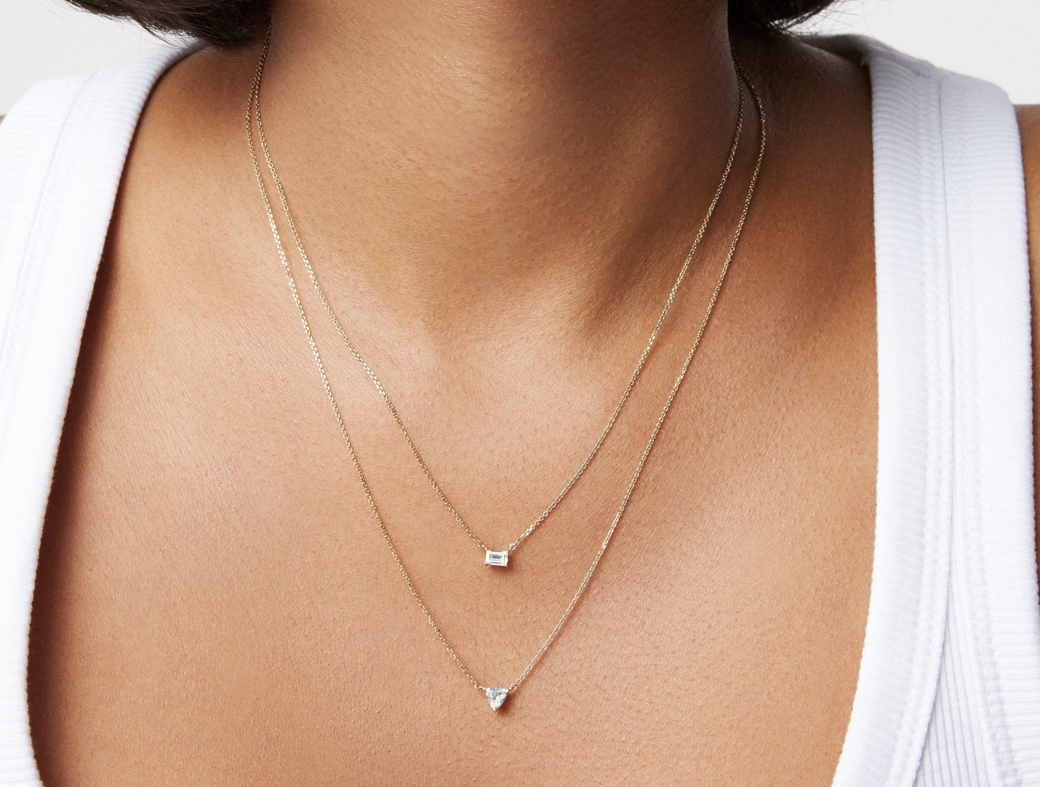 Lab-Grown Diamond ¼ct. Mini Baguette Pendant | White