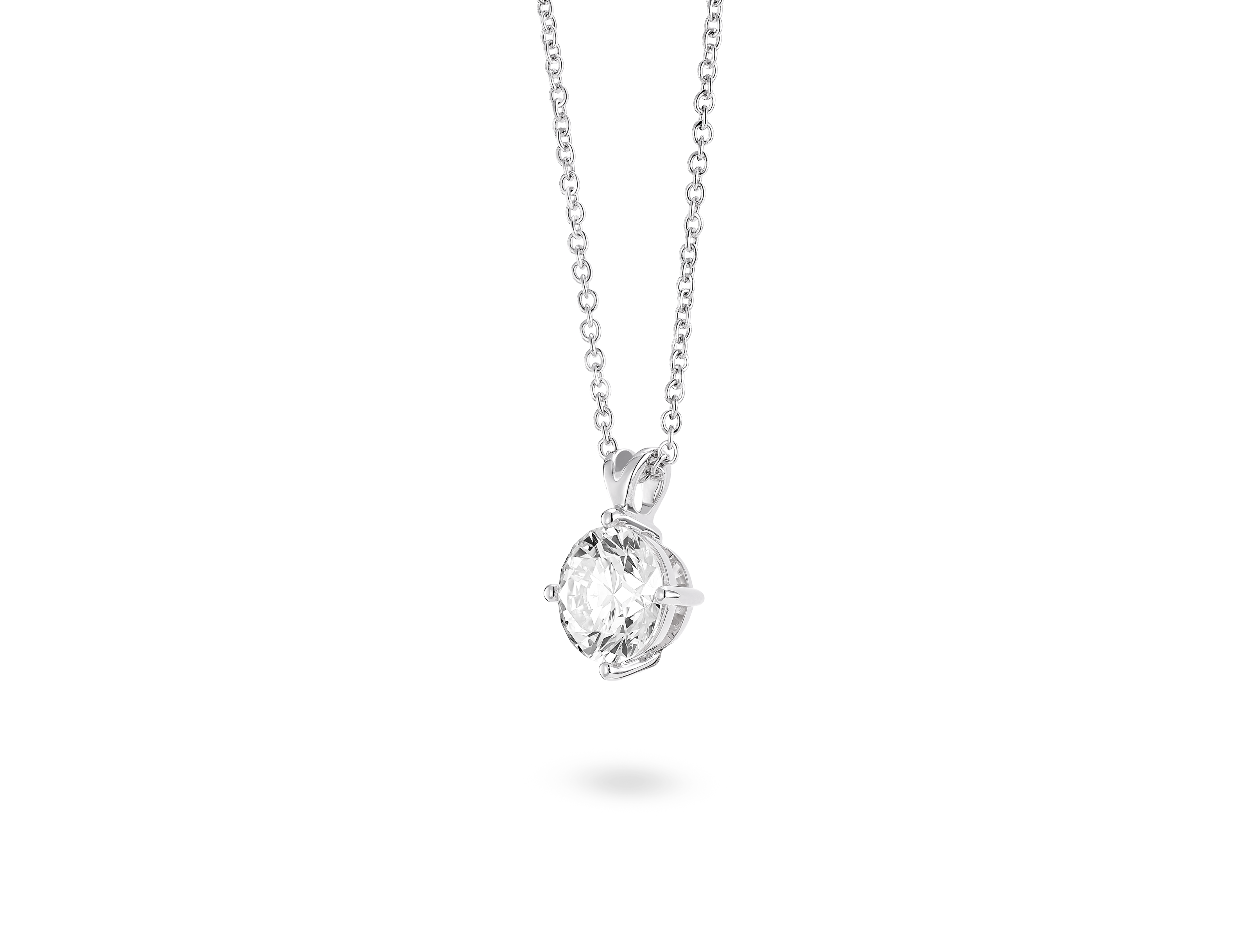 Finest Lab-Grown Diamond 2ct. Round Brilliant Solitaire Pendant | White