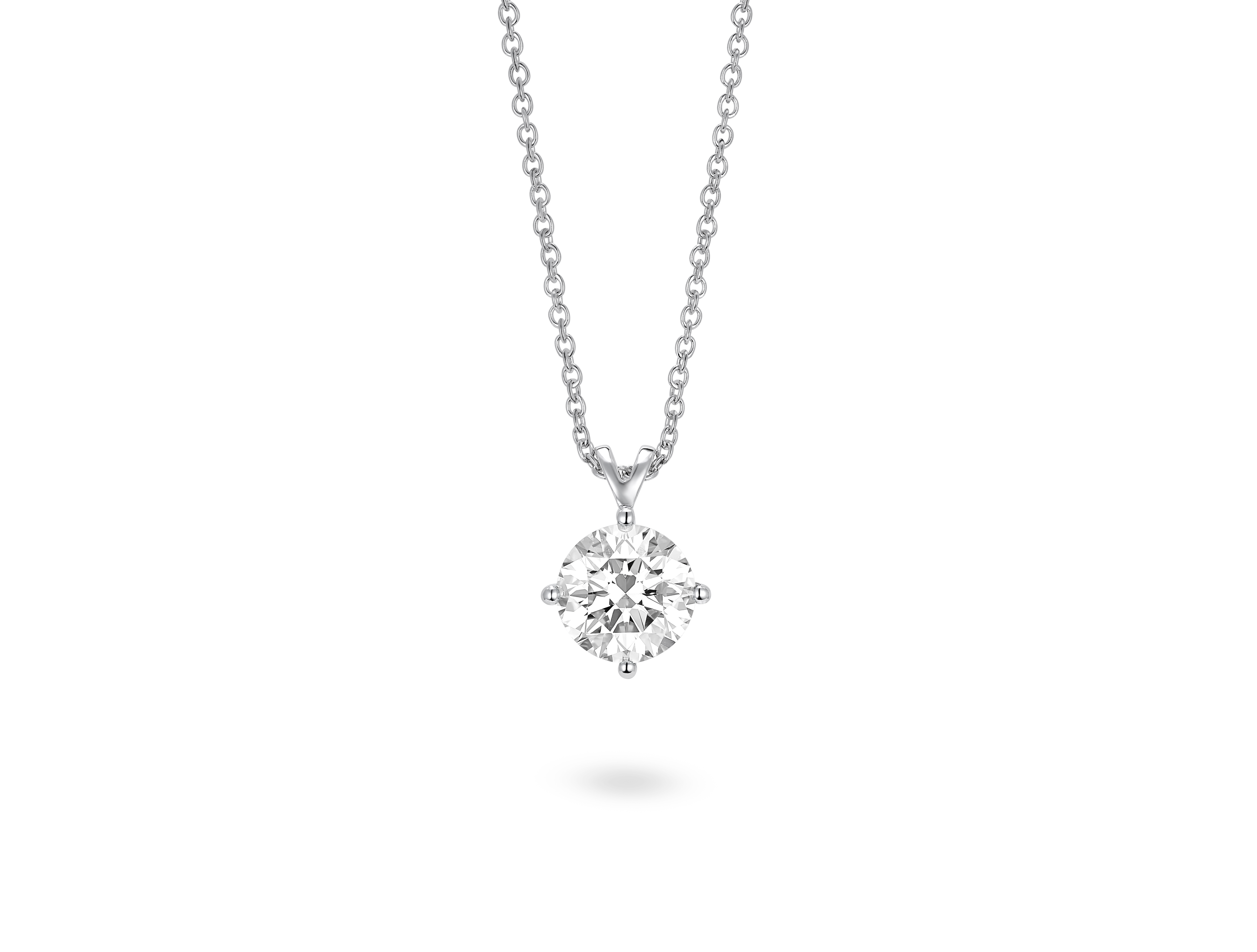 Finest Lab-Grown Diamond 2ct. Round Brilliant Solitaire Pendant | White