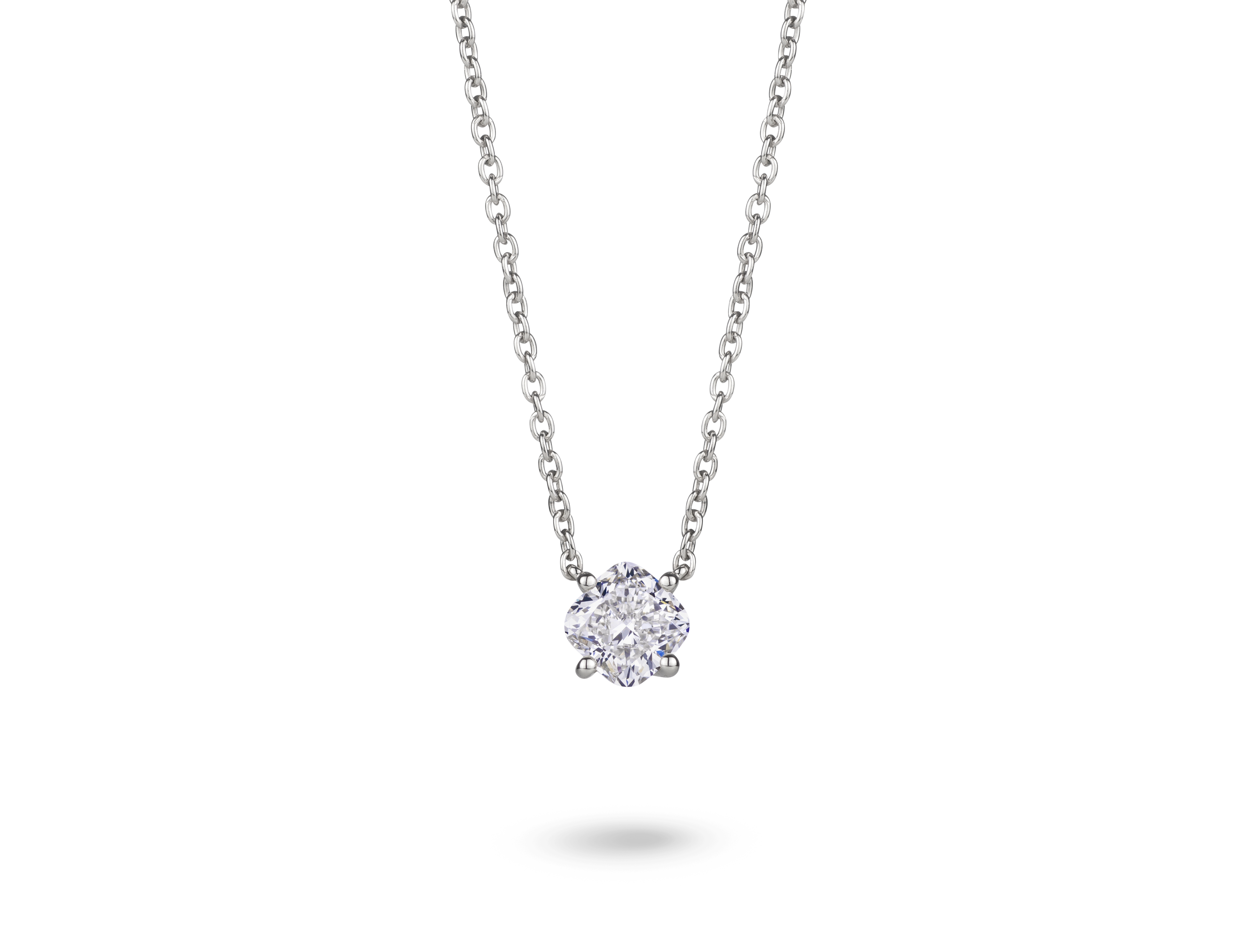 Lab-Grown Diamond 1ct. Cushion Cut 14k Gold Pendant | White