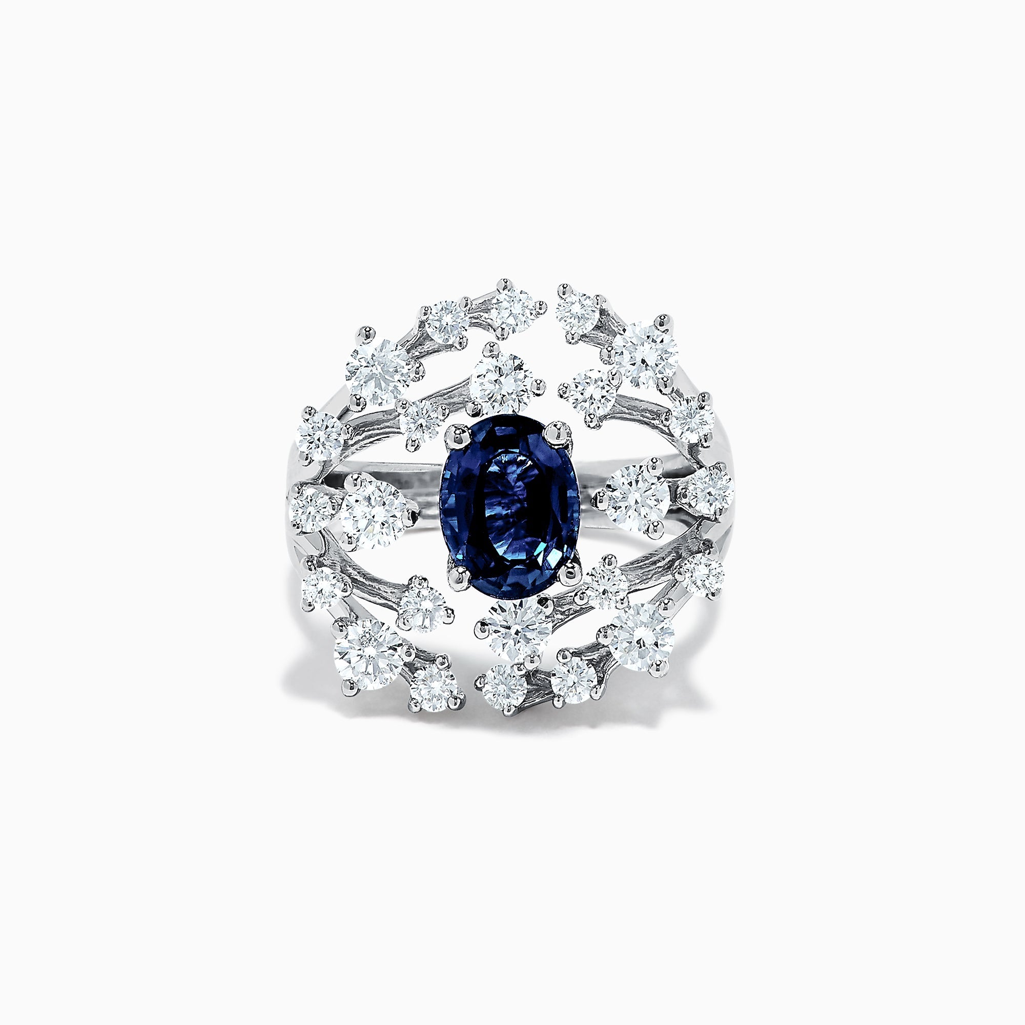 Royale Bleu 14K White Gold Blue Sapphire and Diamond Ring, 2.67 TCW