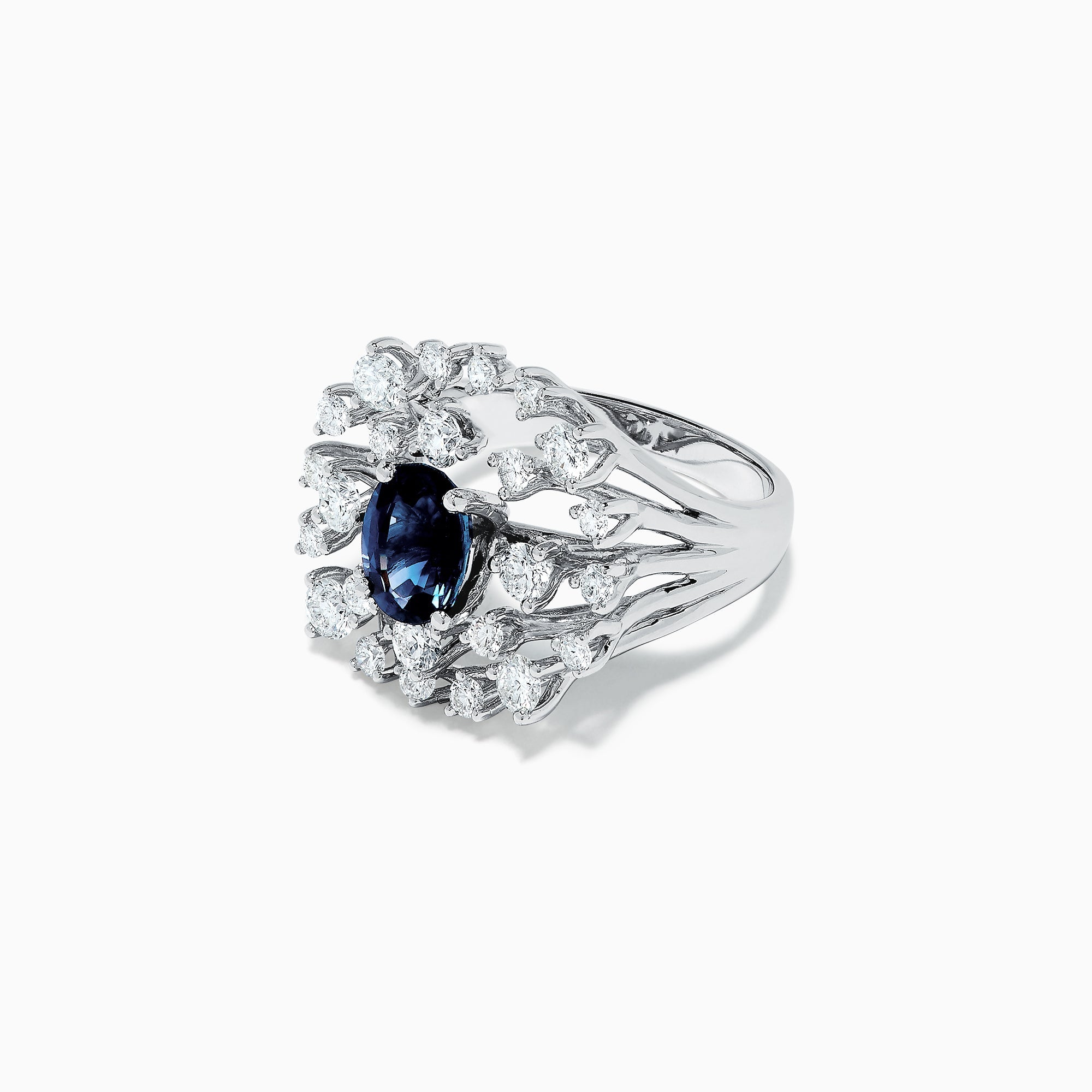 Royale Bleu 14K White Gold Blue Sapphire and Diamond Ring, 2.67 TCW