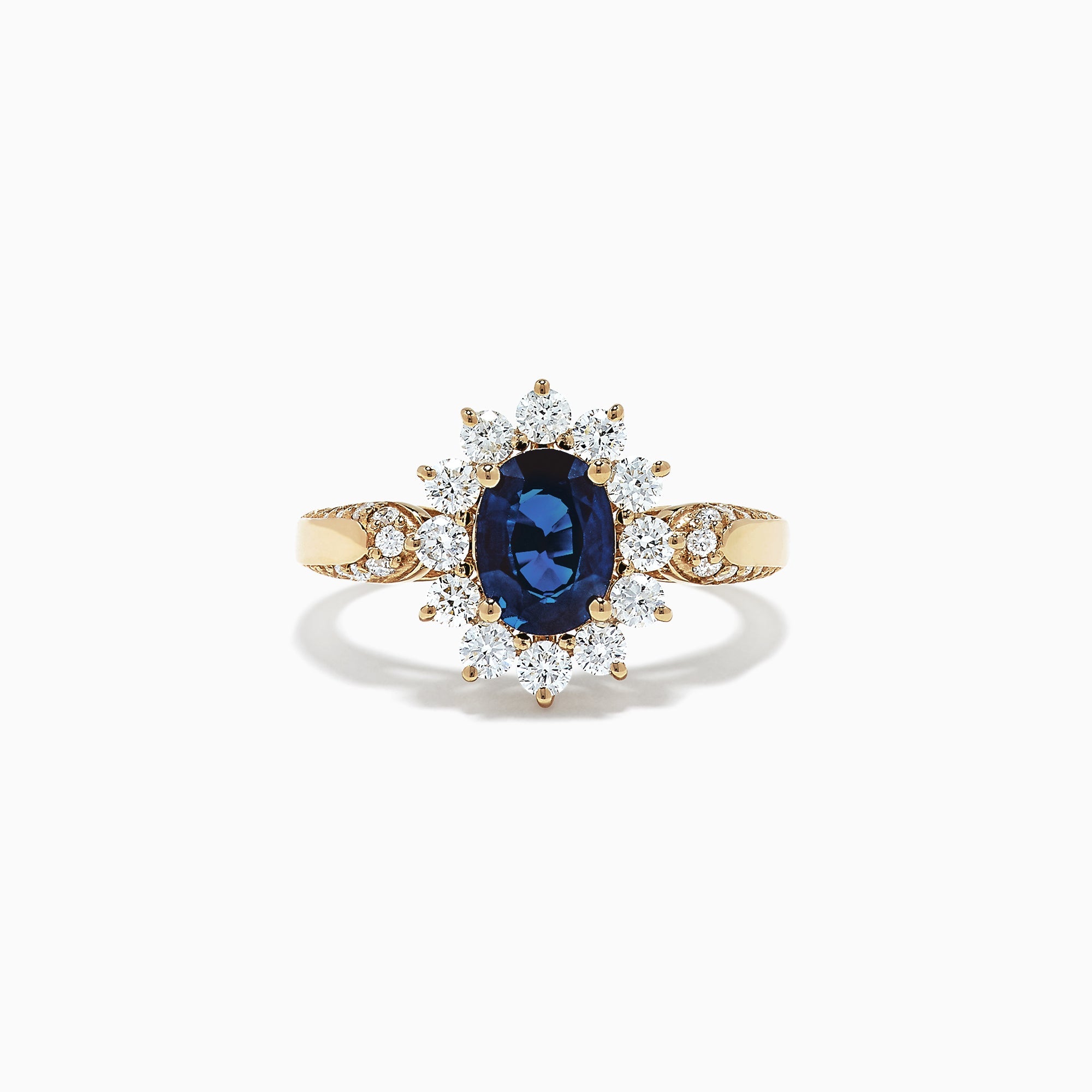 Royale Bleu 14K Yellow Gold Blue Sapphire and Diamond Ring, 2.23 TCW