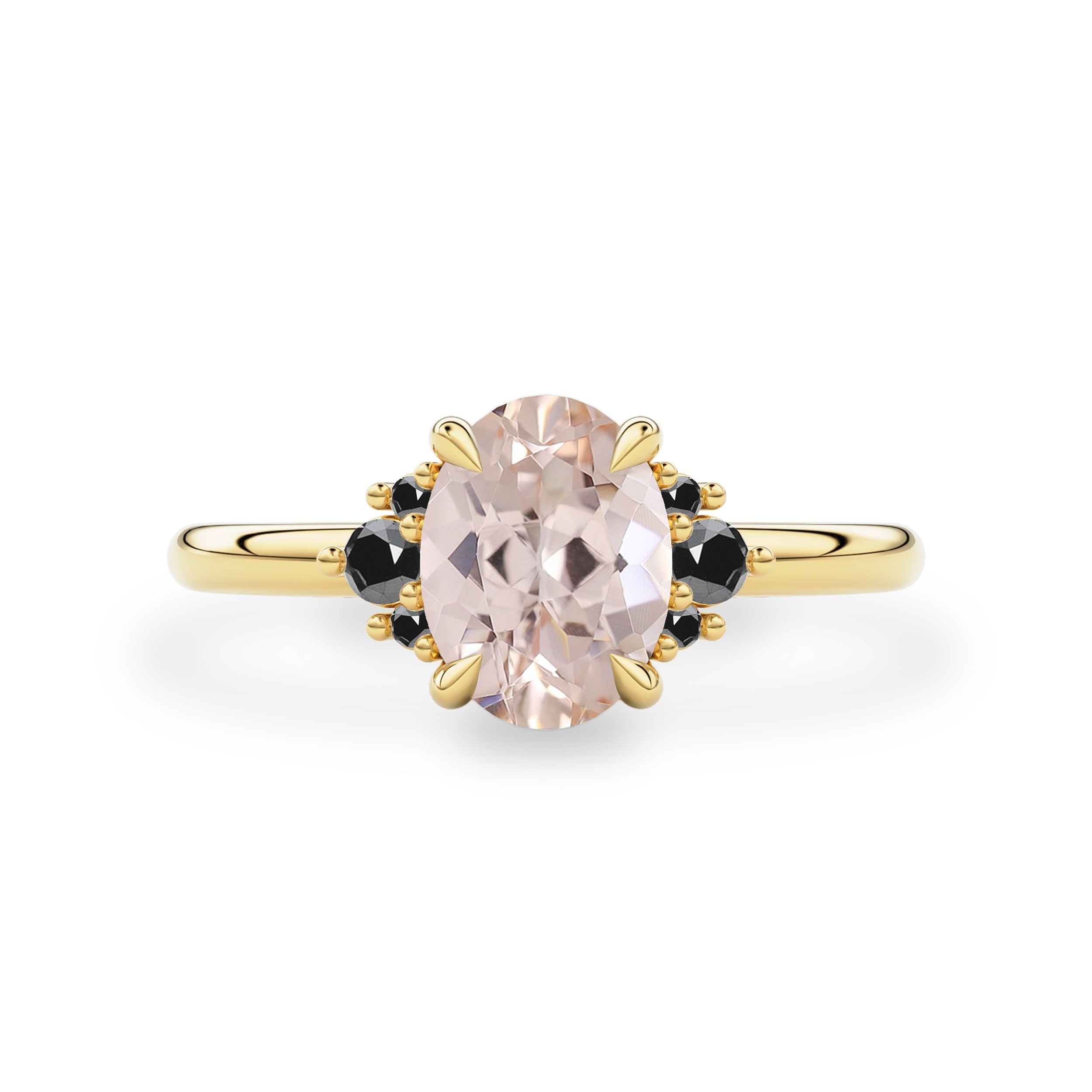 Rosy Camellia Natural Morganite Engagement Ring