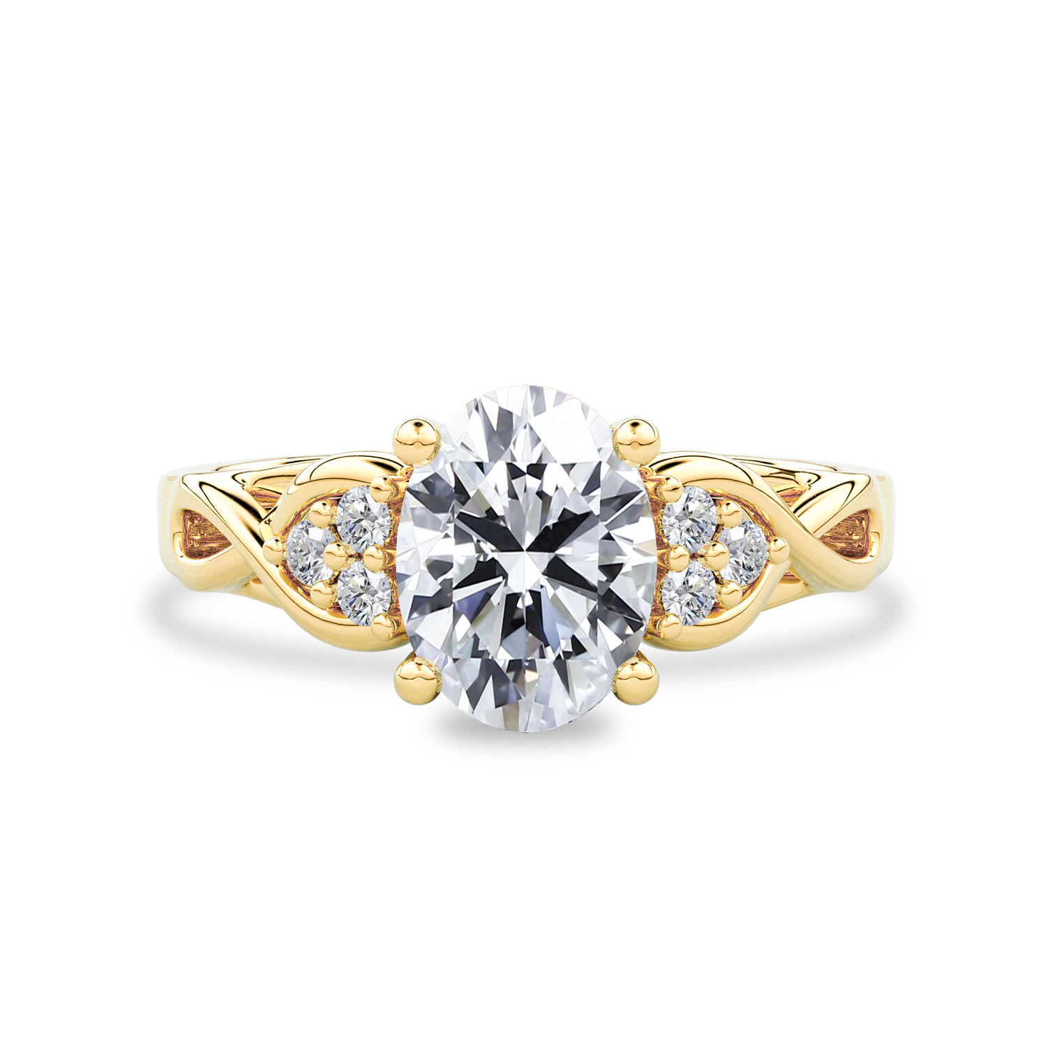 Serene Swan Oval Infinity Engagement Ring, Cathedral