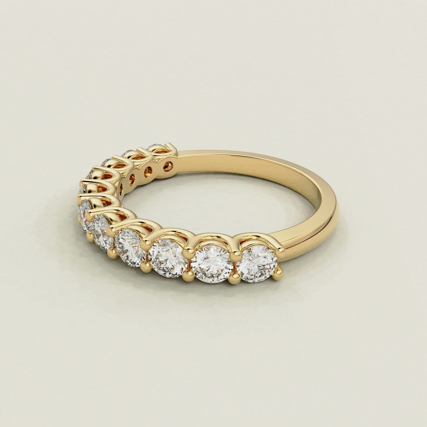 Joelle Round Half Circle Eternity Ring, Shared Prongs