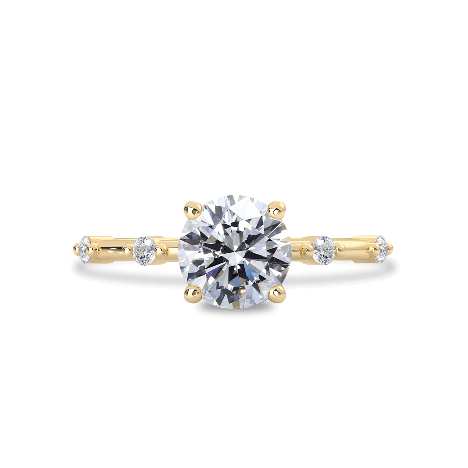 Audrey Round Hidden Halo Engagement Ring, Moissanite/Lab Grown Diamond