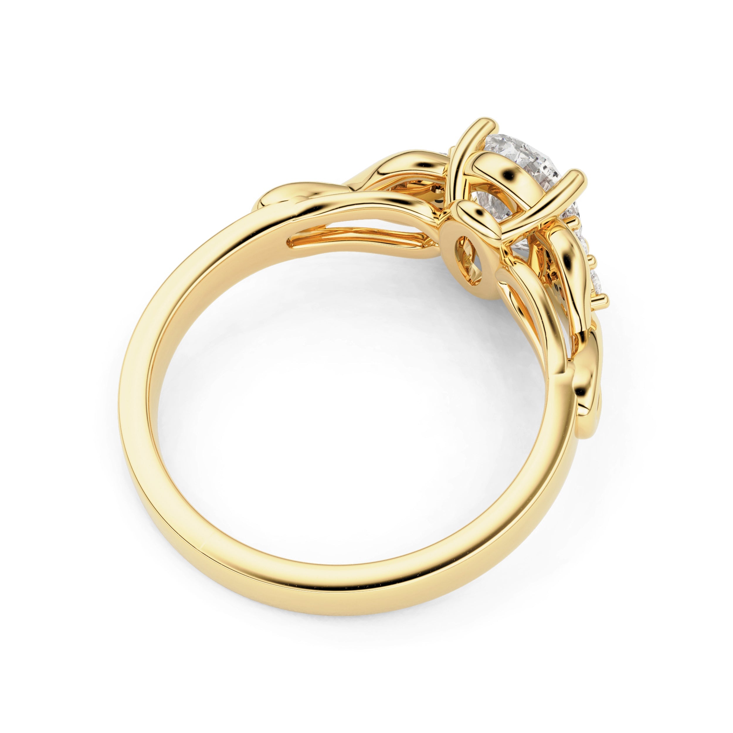 Serene Swan Oval Infinity Engagement Ring, Cathedral