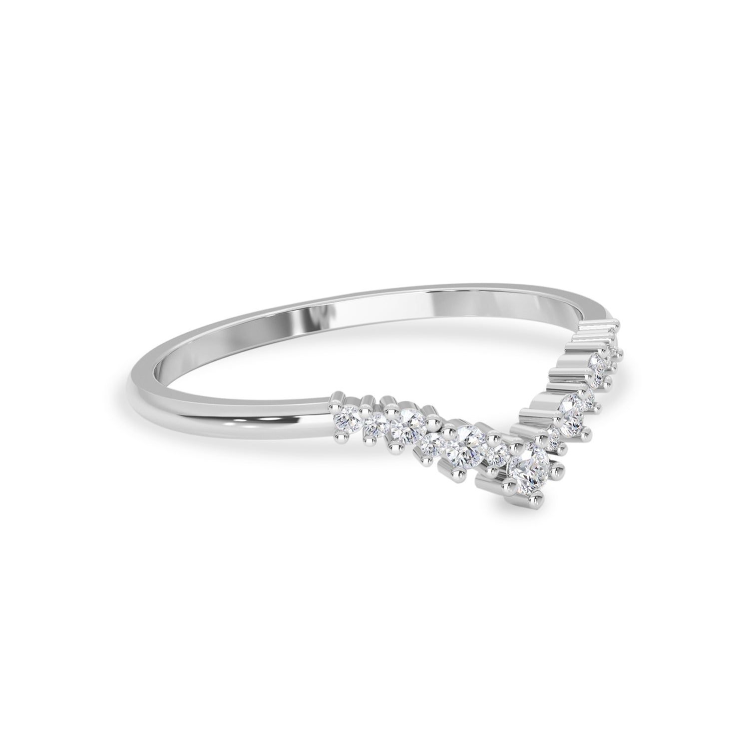 Small Cavendish V Half Eternity Band