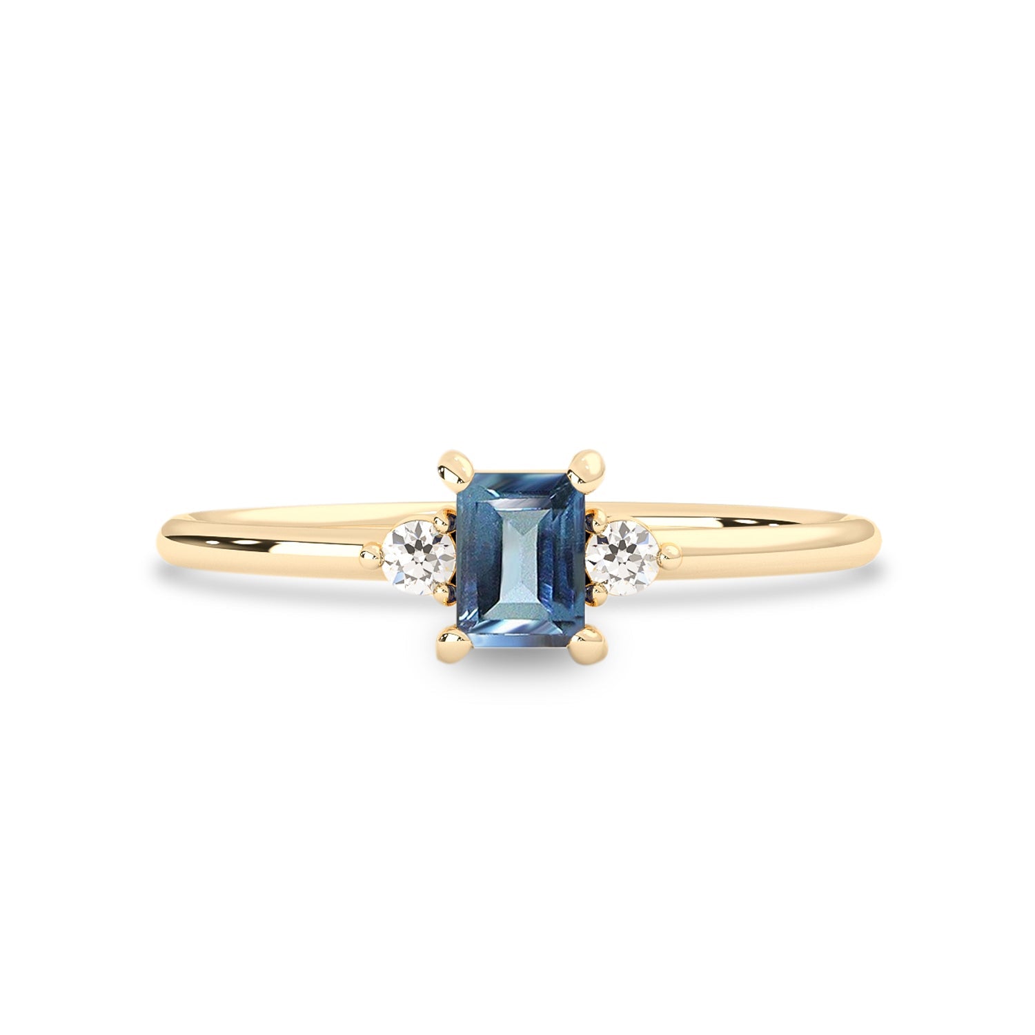 The Elegant Whisper Ring, London Topaz & Diamonds