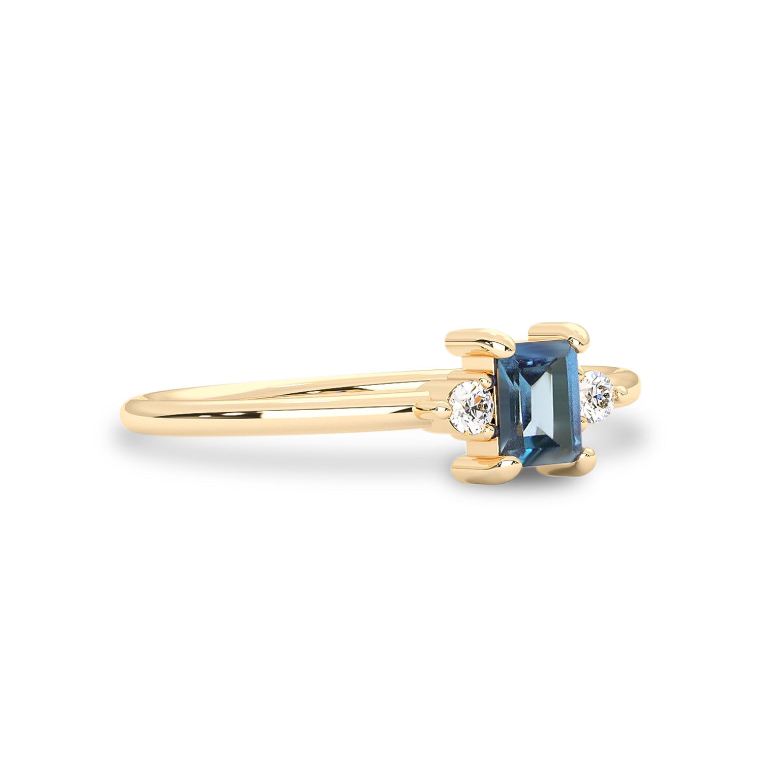 The Elegant Whisper Ring, London Topaz & Diamonds