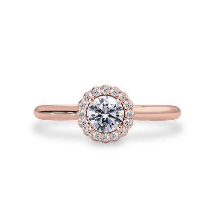 Anastasia’s Dream Twist Halo Engagement Ring, Round Brilliant