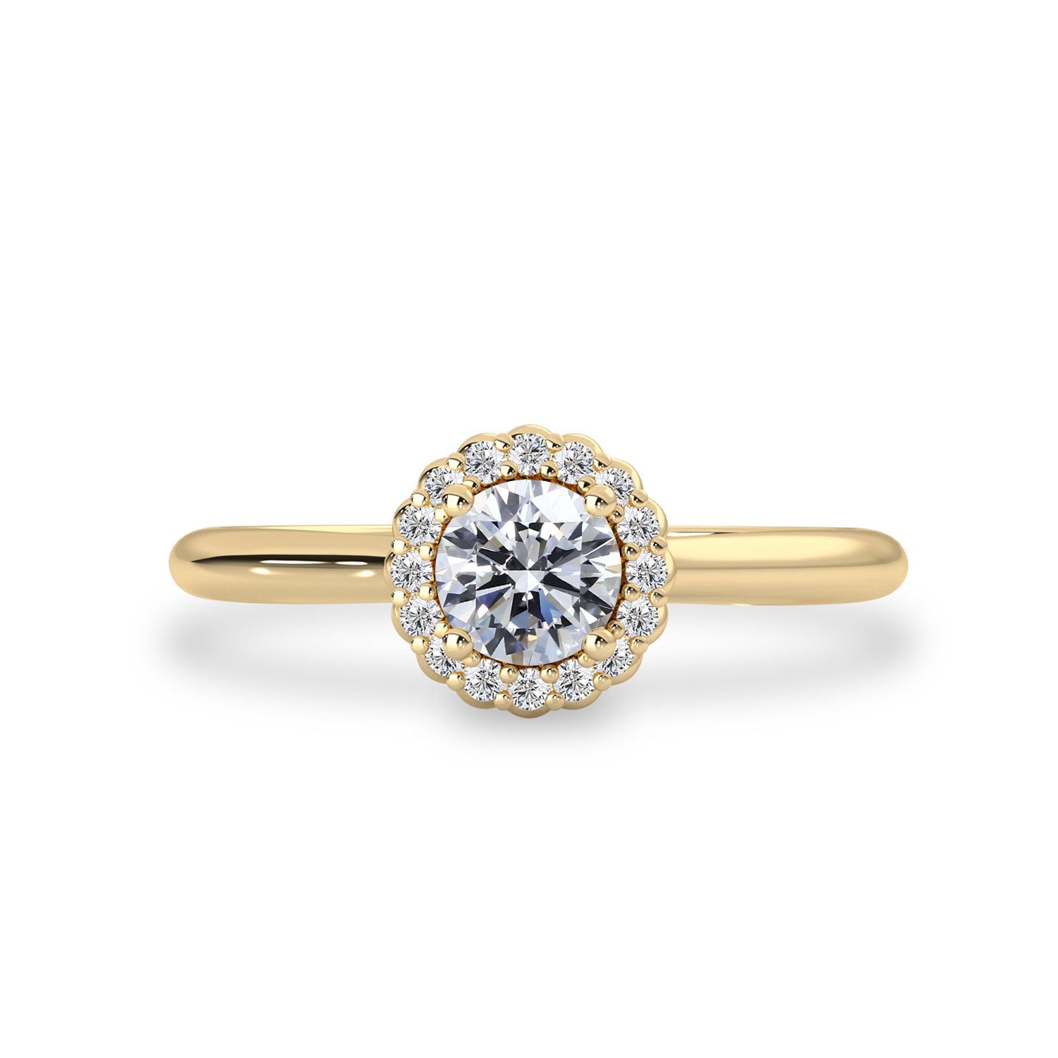 Anastasia’s Dream Twist Halo Engagement Ring, Round Brilliant With Halo