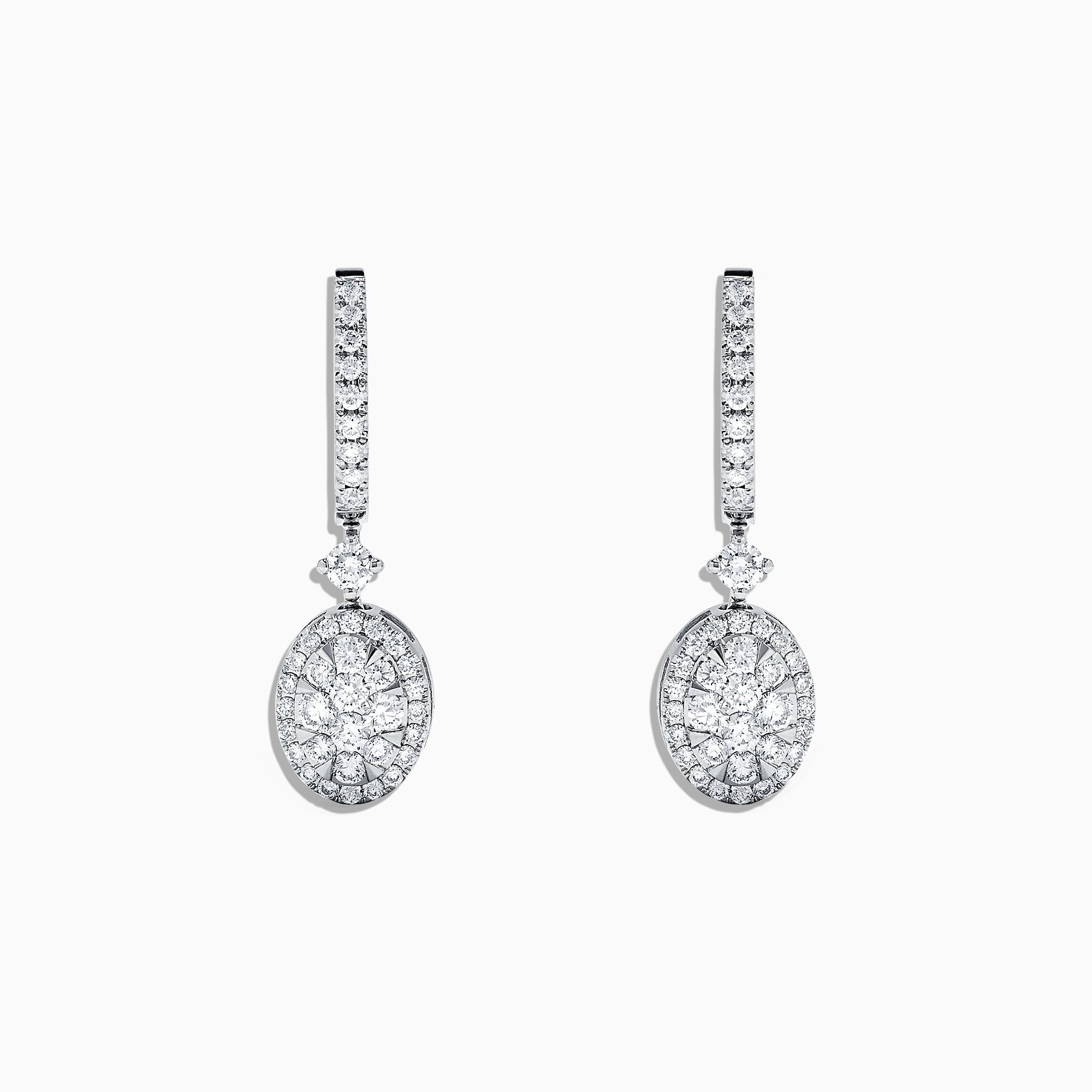 Bouquet 14K White Gold and Diamond Drop Earrings, 0.85 TCW