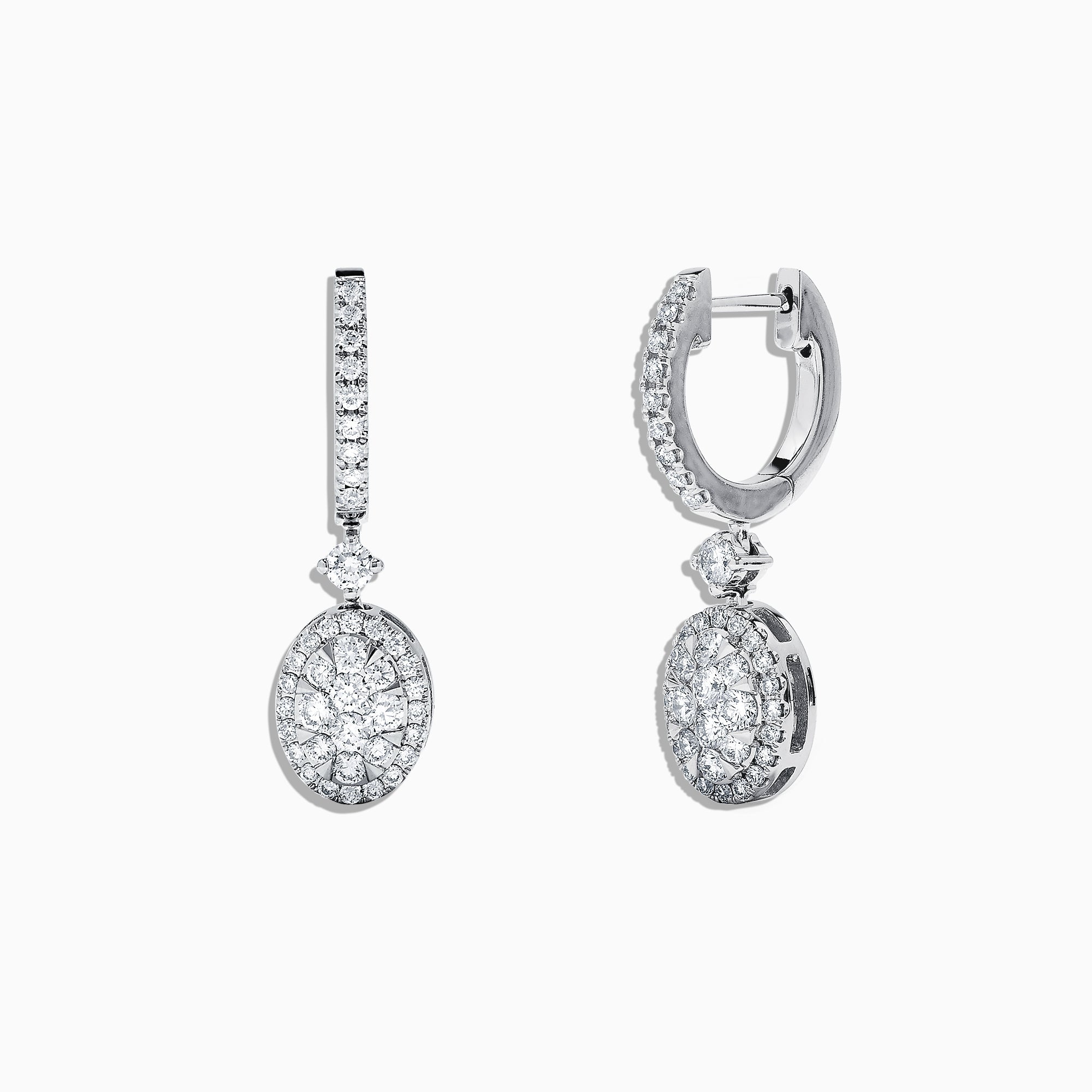 Bouquet 14K White Gold and Diamond Drop Earrings, 0.85 TCW