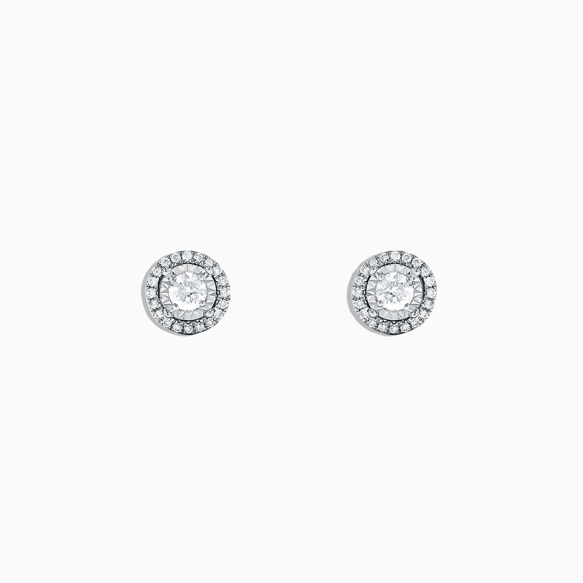 Pave Classica 14K White Gold Diamond Halo Stud Earrings, 0.35 TCW