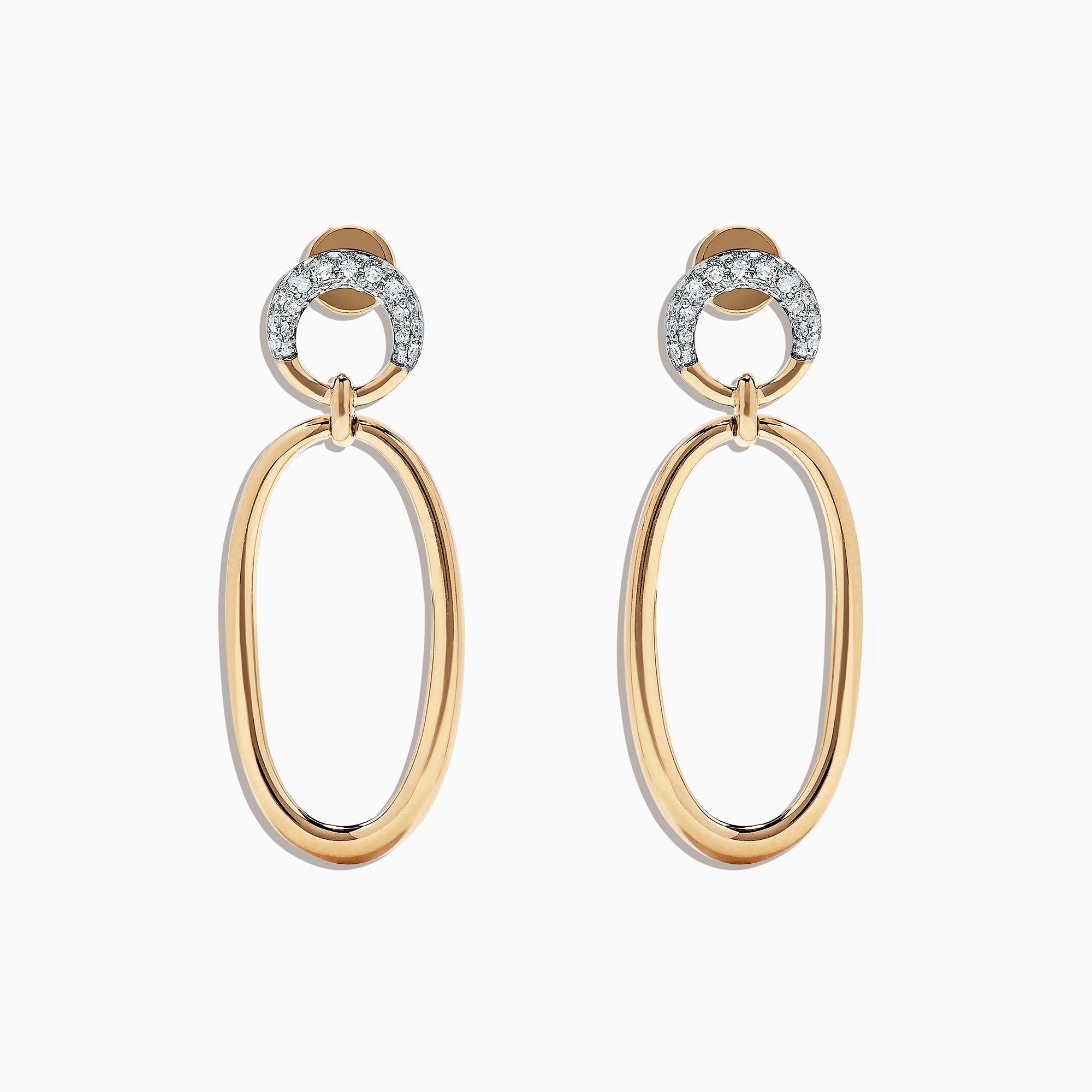 D'Oro 14K Yellow Gold and Diamond Earrings, 0.19 TCW