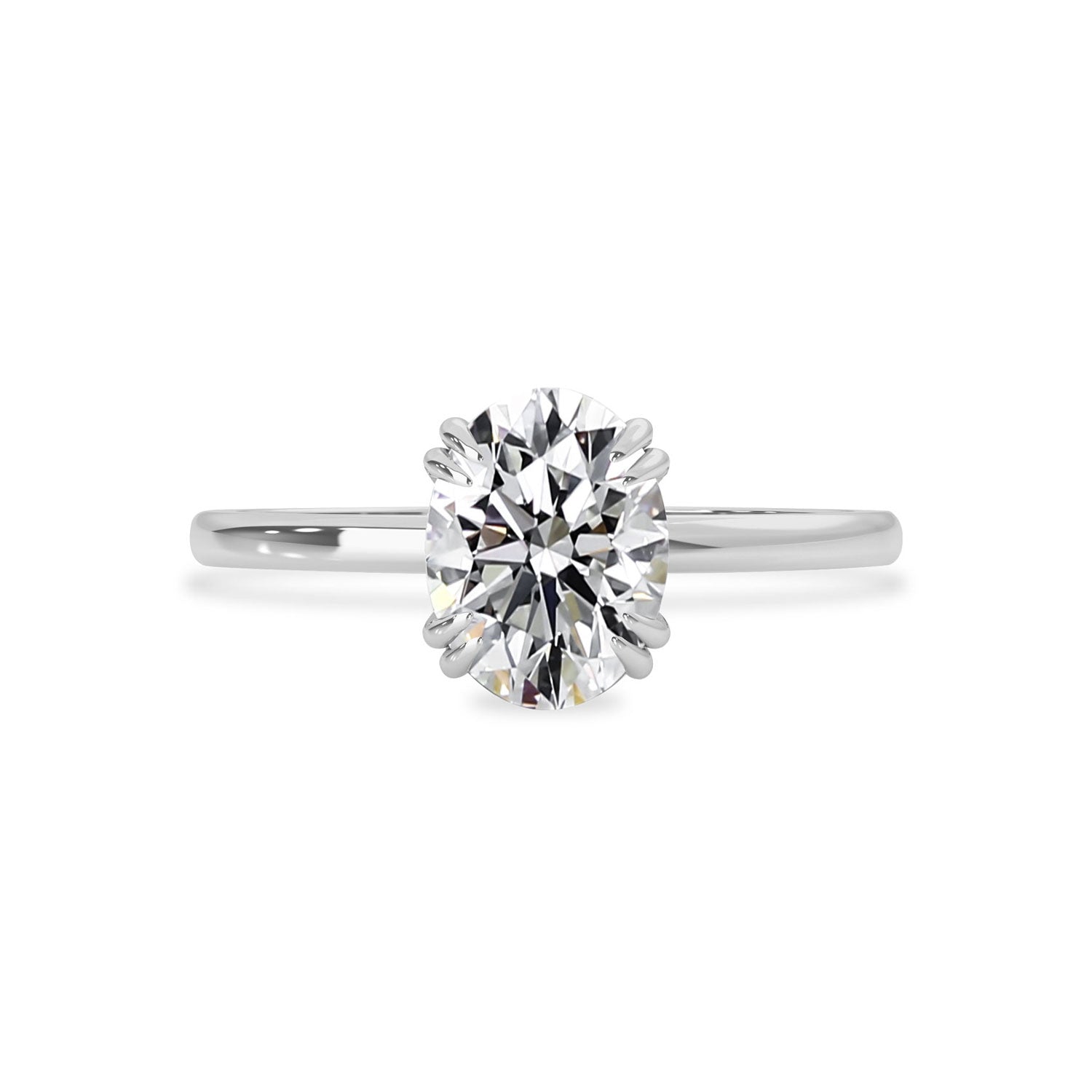 Mya Double Claw Solitaire Engagement Ring, Oval Brilliant Cut