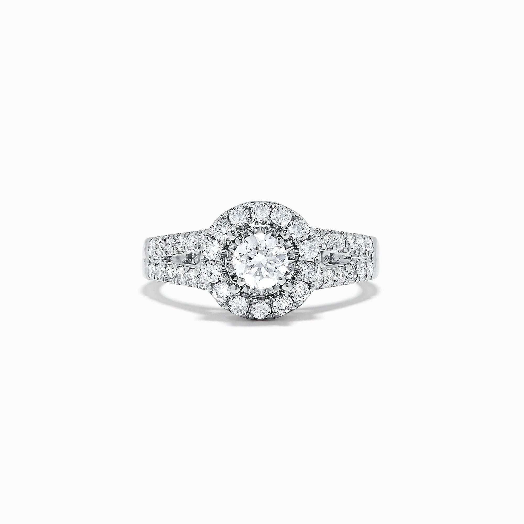 Bridal 14K White Gold Diamond Ring, 1.02 TCW