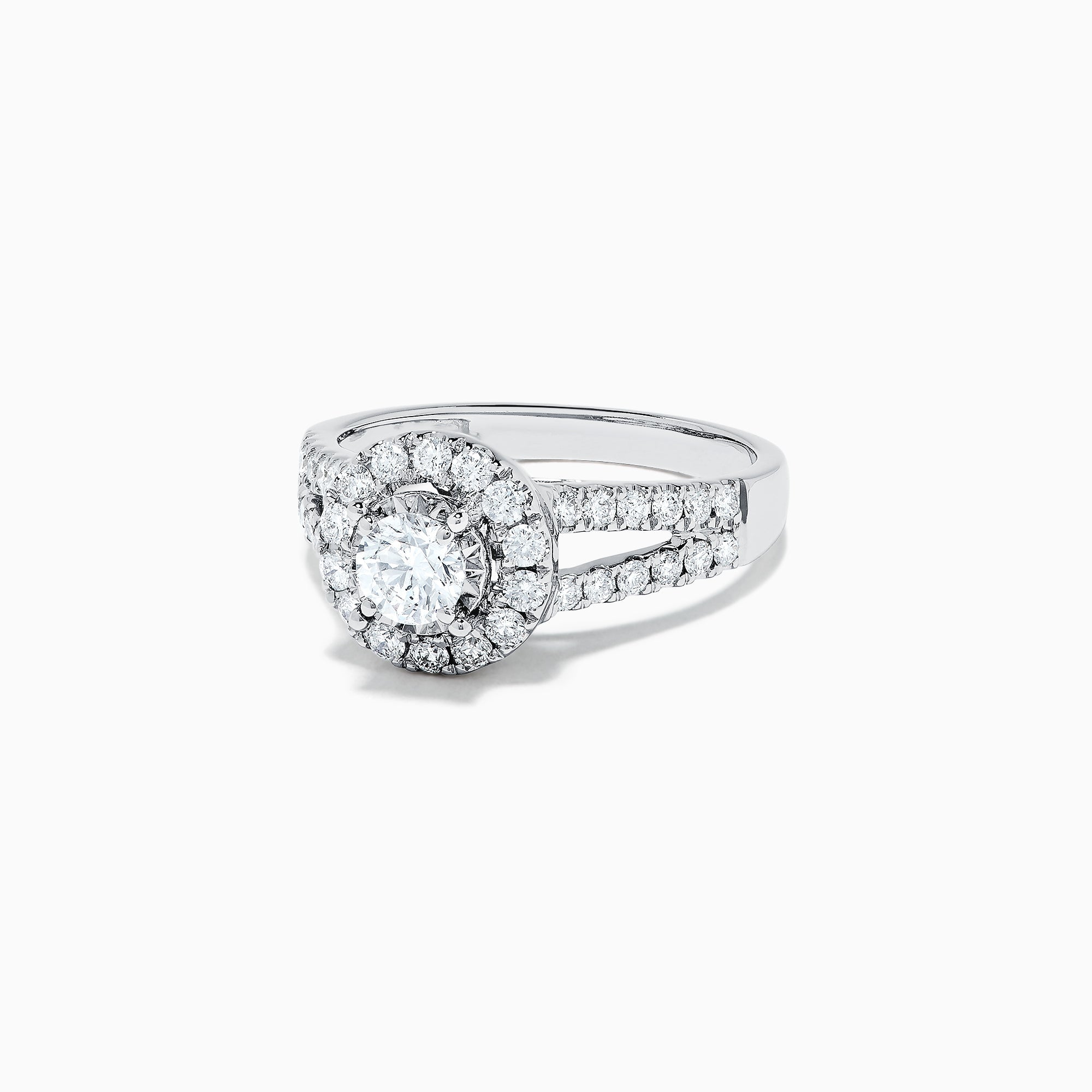 Bridal 14K White Gold Diamond Ring, 1.02 TCW