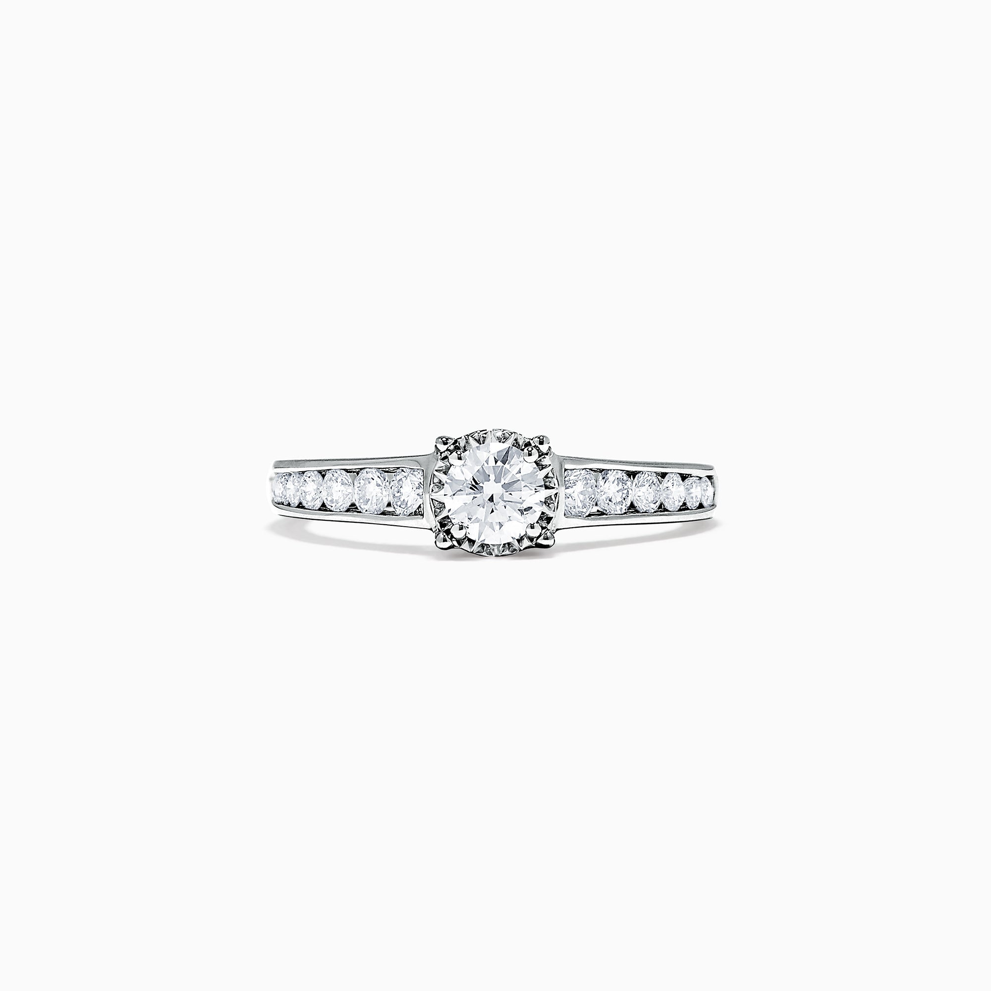 Bridal 14K White Gold Diamond Ring, 0.77 TCW