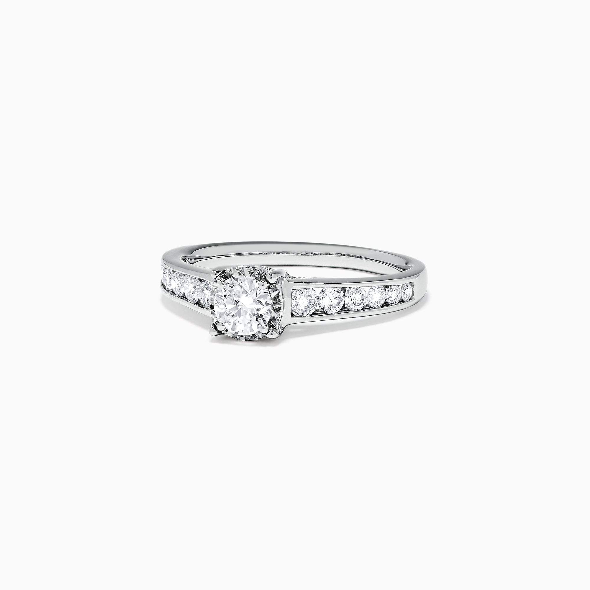 Bridal 14K White Gold Diamond Ring, 0.77 TCW