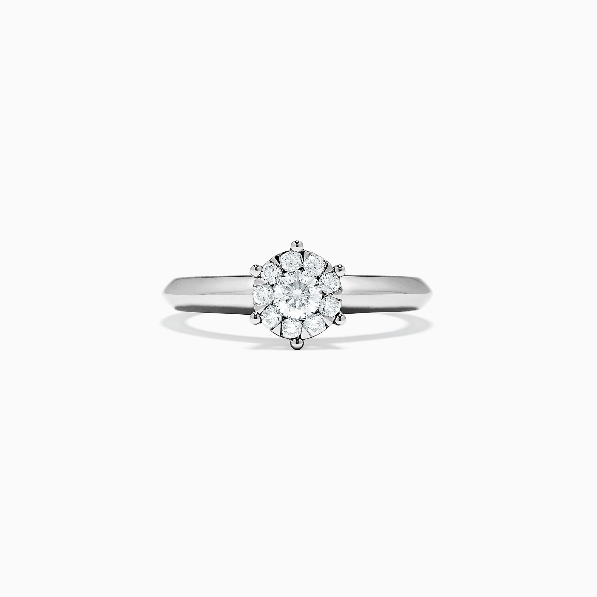 Bridal 14K White Gold Diamond Ring, 0.39 TCW