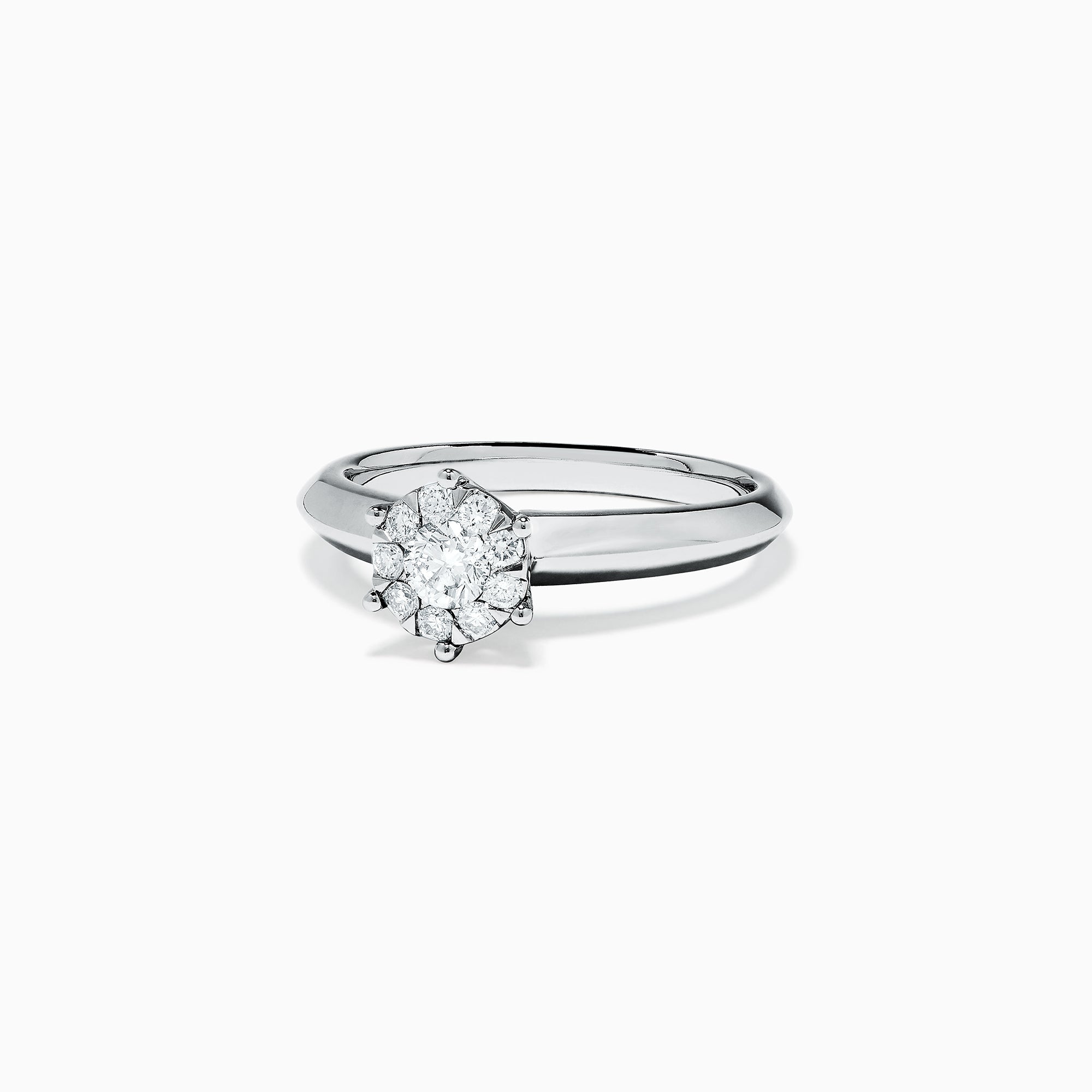 Bridal 14K White Gold Diamond Ring, 0.39 TCW