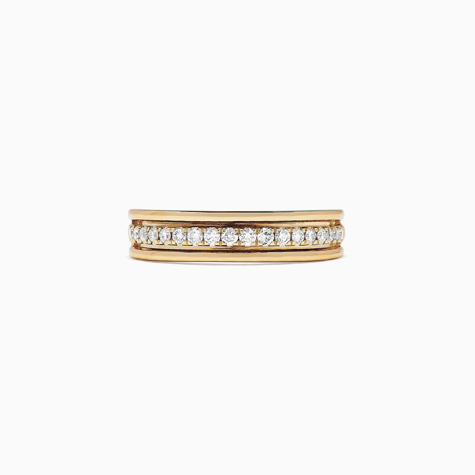 D'Oro 14K Yellow Gold Diamond Band, 0.25 TCW