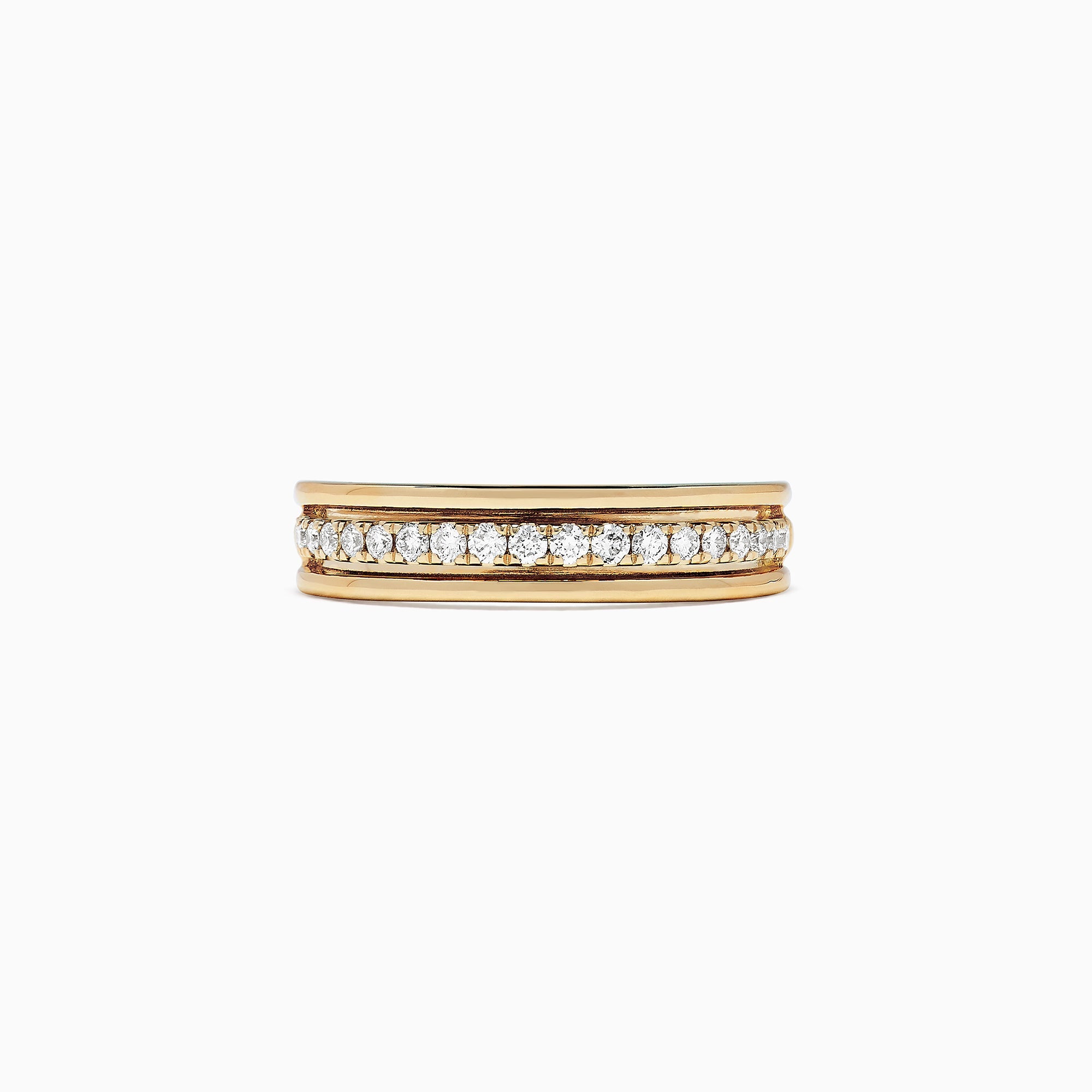 D'Oro 14K Yellow Gold Diamond Band, 0.25 TCW