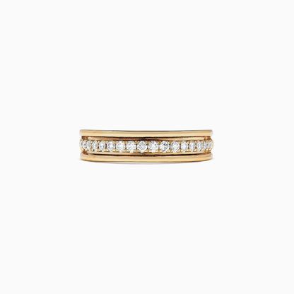 D'Oro 14K Yellow Gold Diamond Band, 0.25 TCW