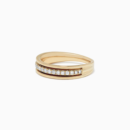 D'Oro 14K Yellow Gold Diamond Band, 0.25 TCW