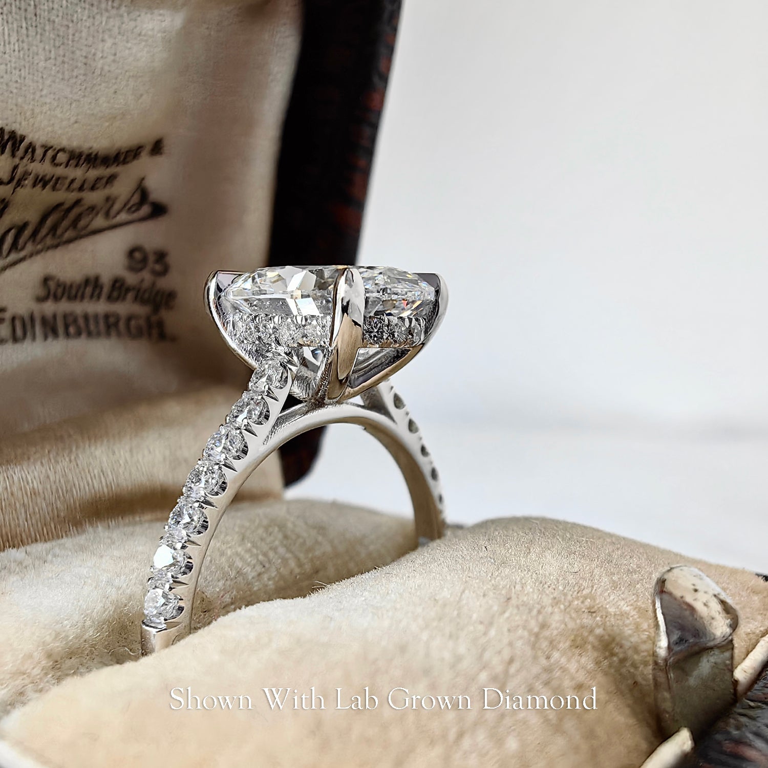 Riley Oval Hidden Halo Engagement Ring, Moissanite/Lab Grown Diamond