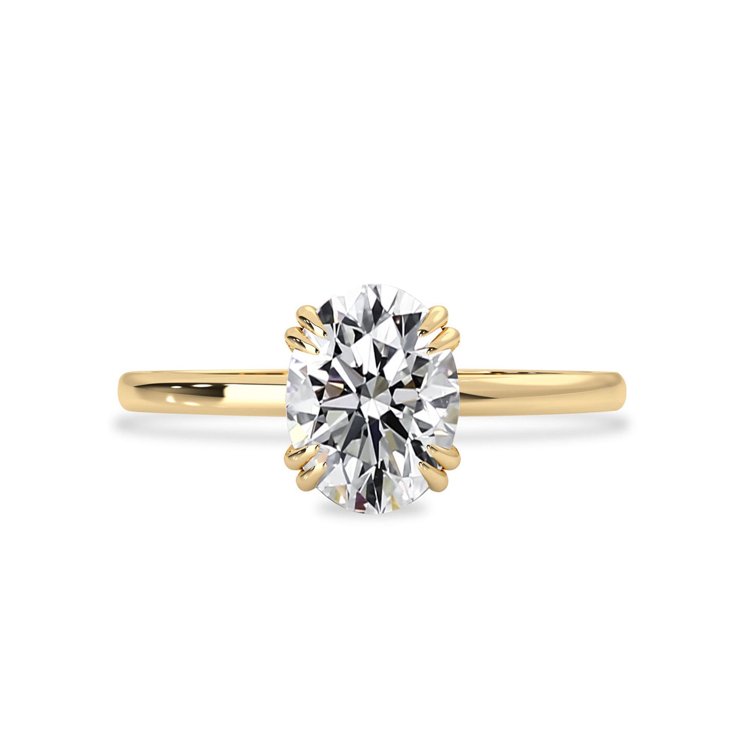 Mya Double Claw Solitaire Engagement Ring, Oval Brilliant Cut