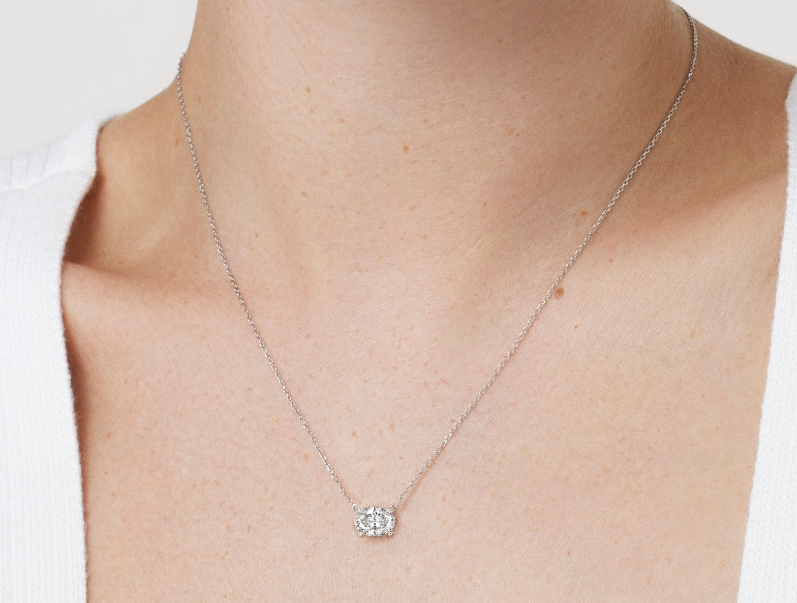 Lab-Grown Diamond 1ct. Oval Cut Pendant | White