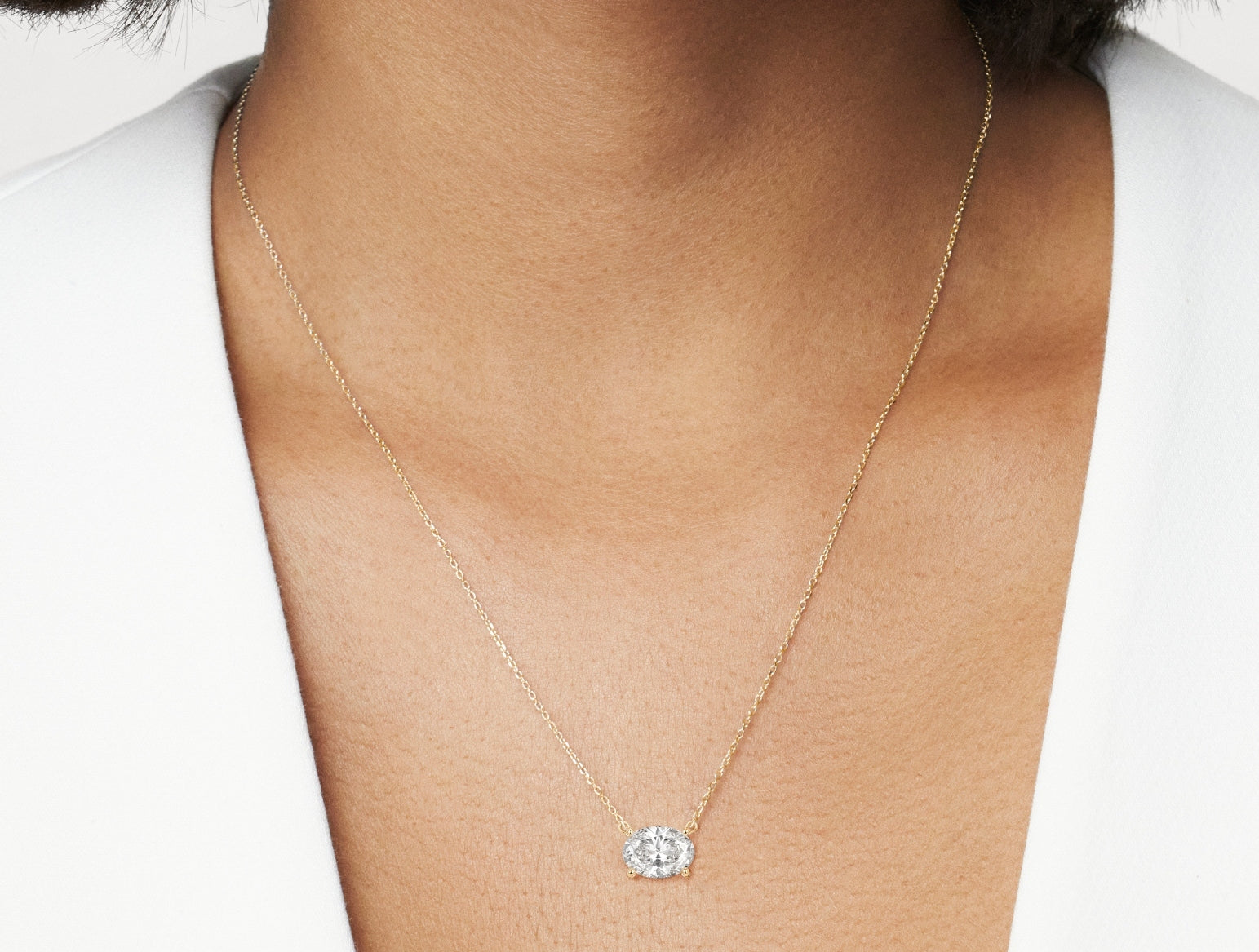 Lab-Grown Diamond 1ct. Oval Cut Pendant | White