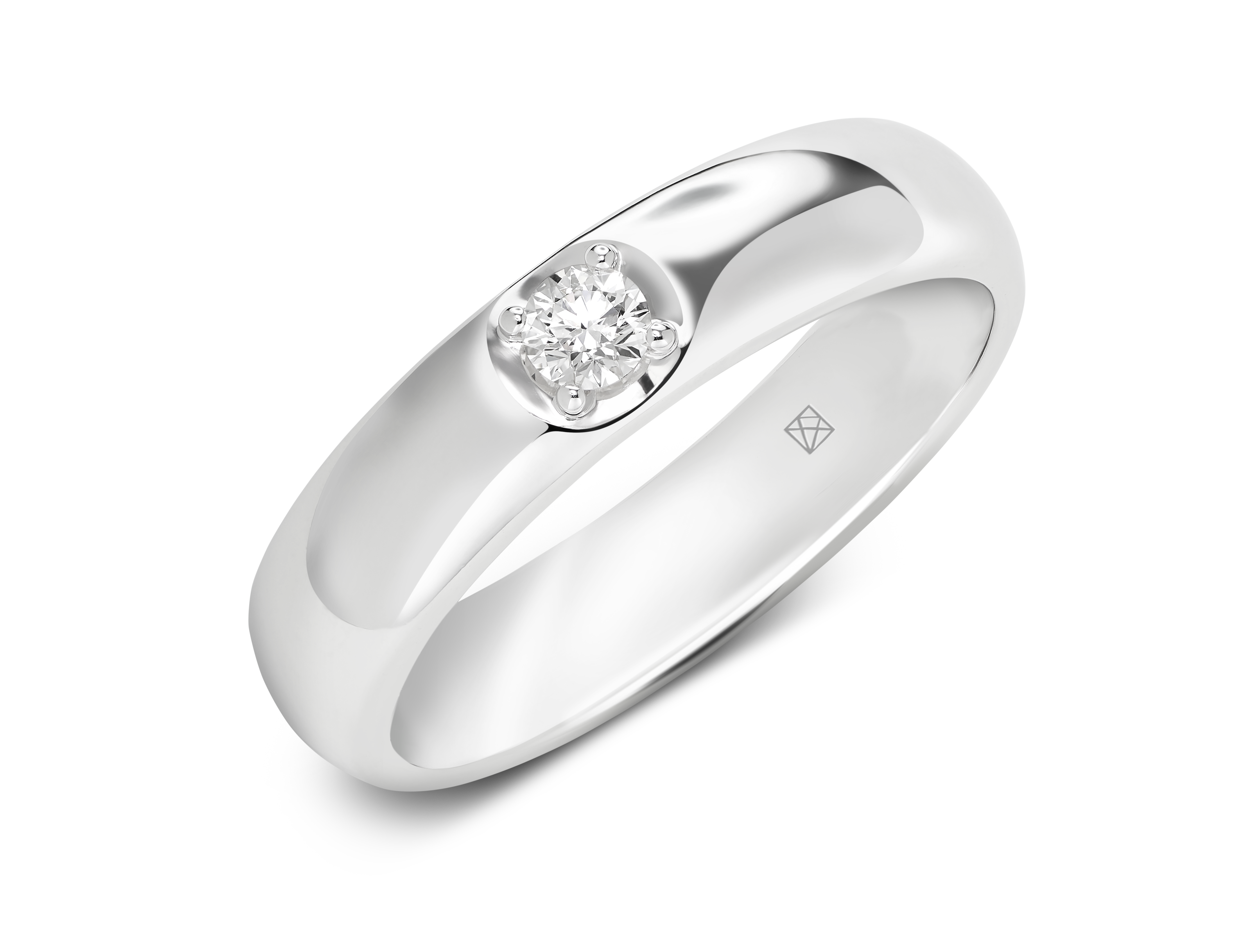 Lab-Grown Diamond ⅒ct. Modern Inset Stacking Ring | White