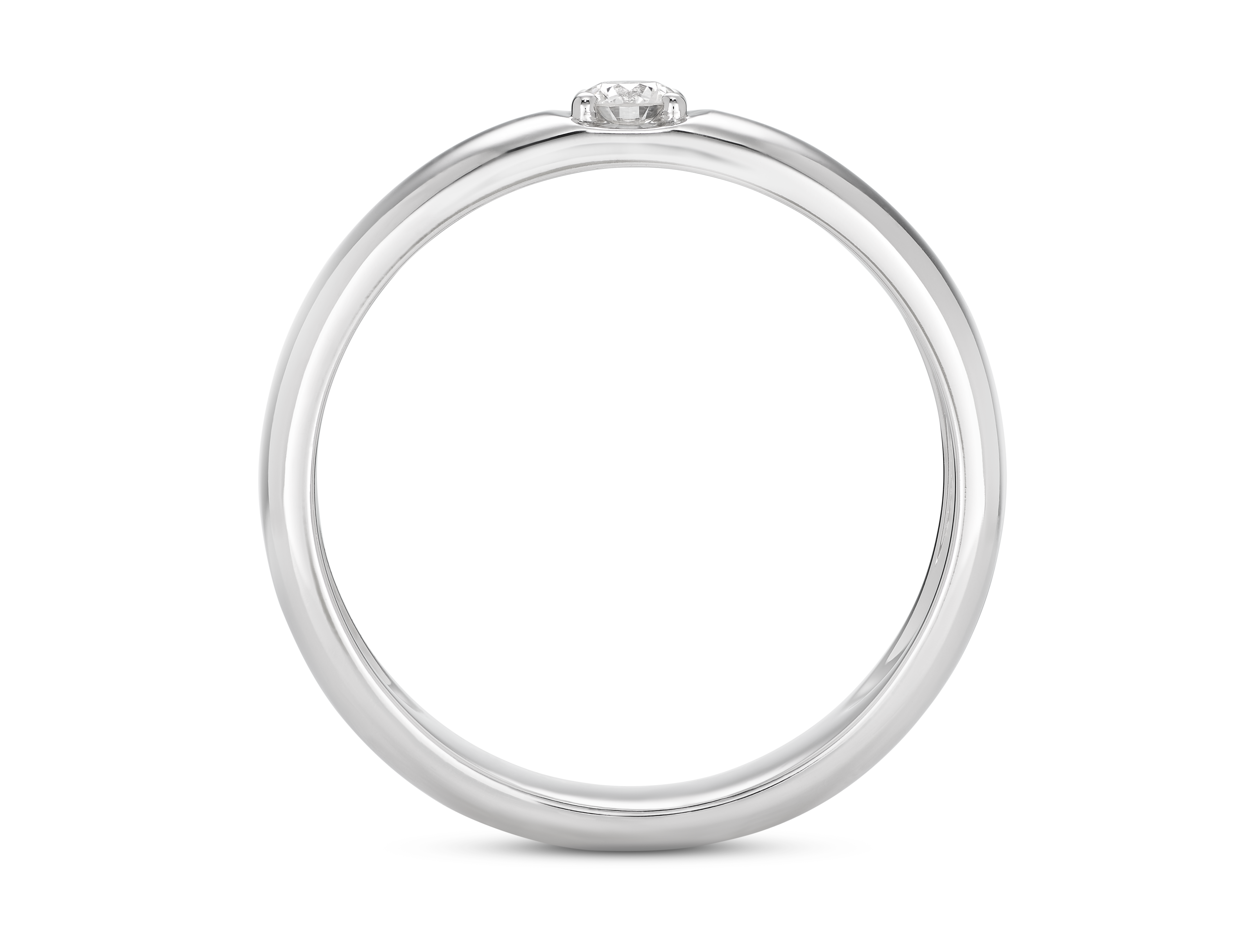 Lab-Grown Diamond ⅒ct. Modern Inset Stacking Ring | White