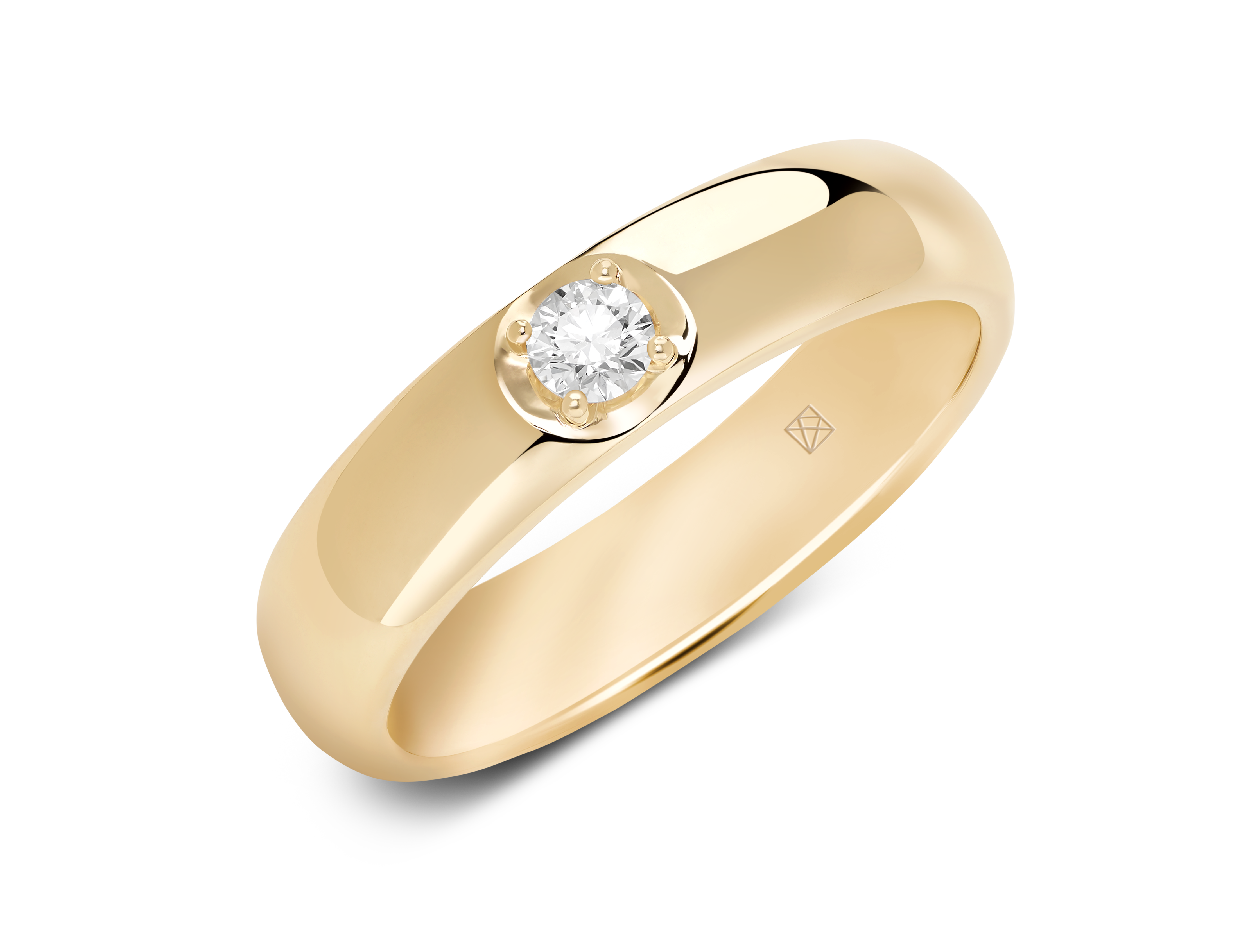 Lab-Grown Diamond ⅒ct. Modern Inset Stacking Ring | White