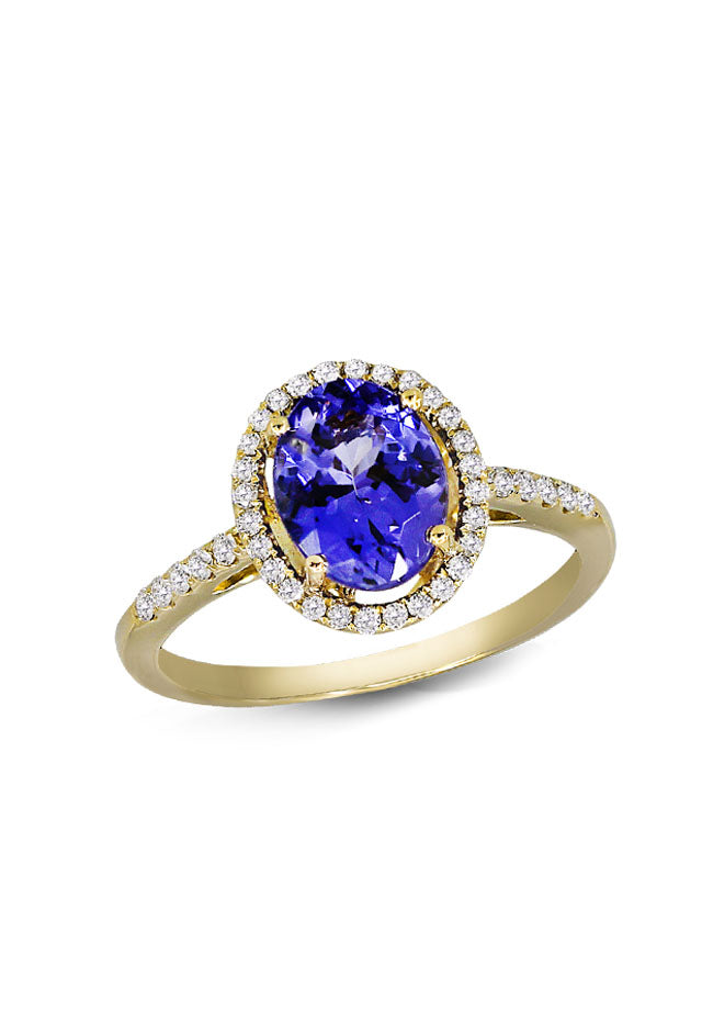 14K Yellow Gold Tanzanite and Diamond Ring, 2.24 TCW